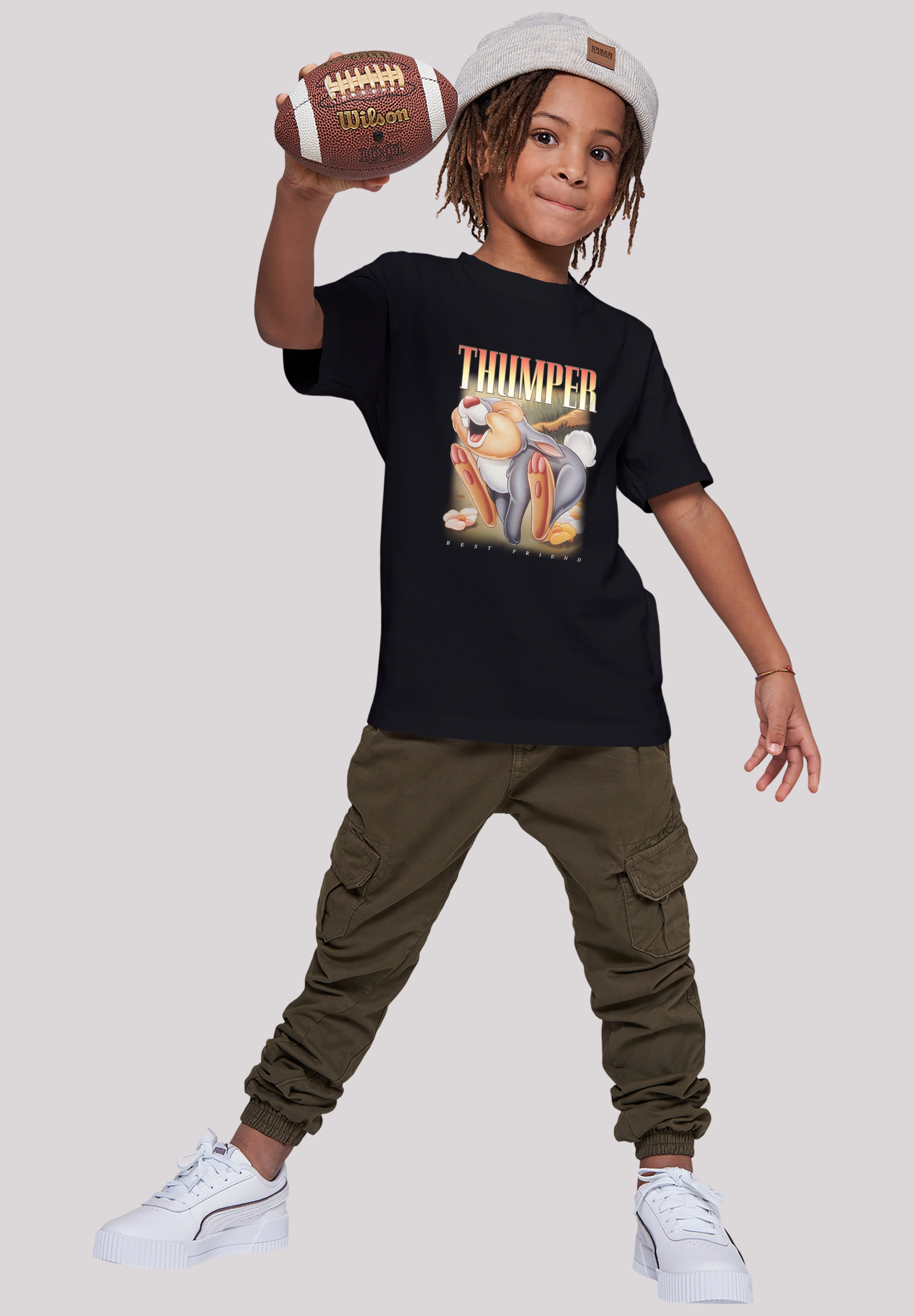 F4NT4STIC Kurzarmshirt »F4NT4STIC Kinder Bambi Thumper Montage with Kids Basic Tee«, (1 tlg.)