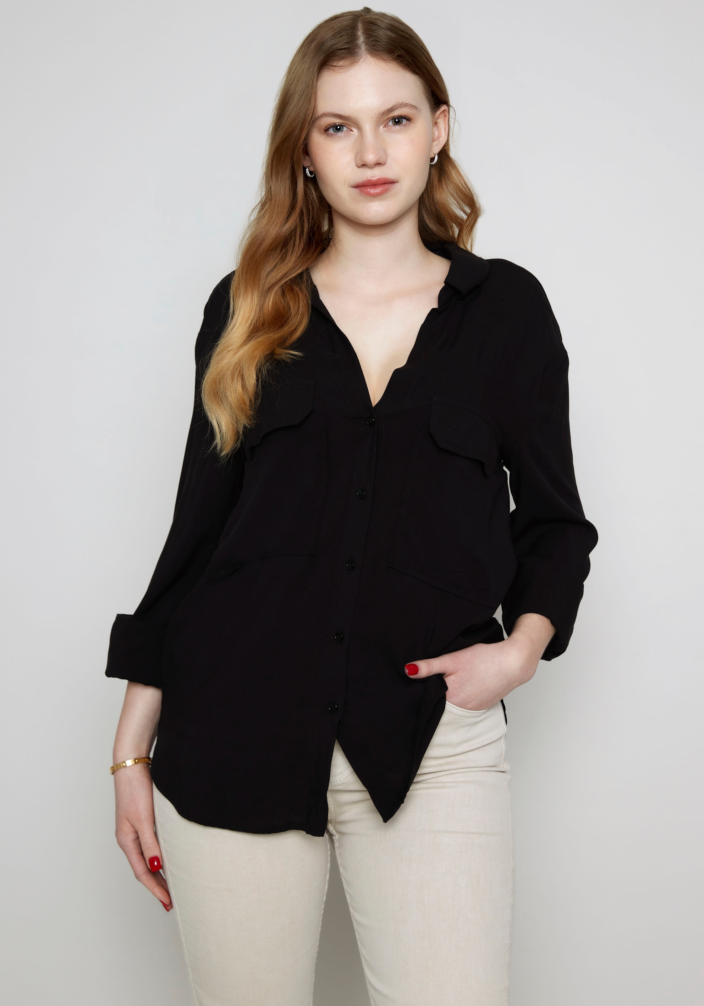 ZABAIONE Hemdbluse »Ba44bette«, (1 tlg.), mit 3/4 Ärmel kaufen