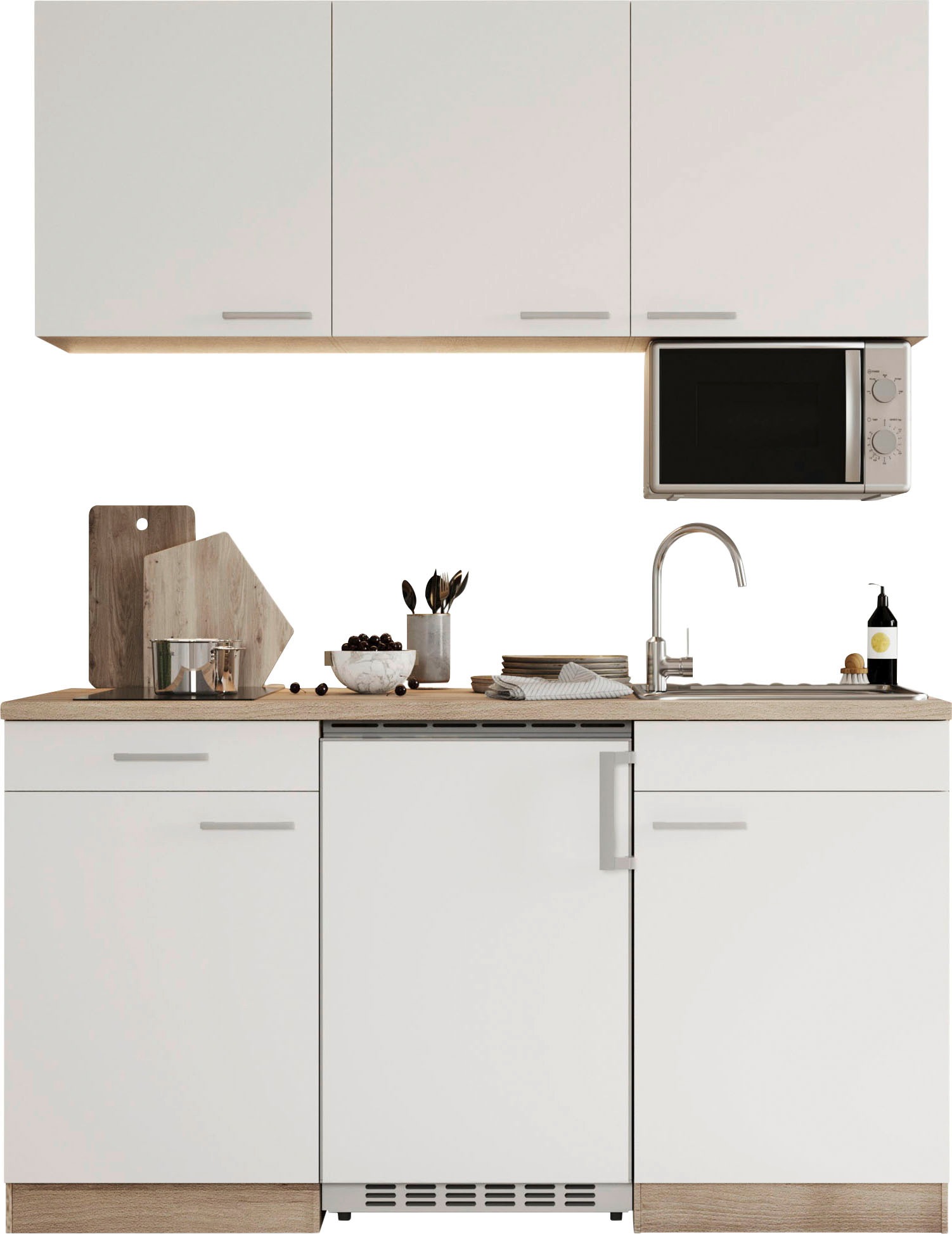 RESPEKTA Pantryküche "Luis, Glaskeramikkochfeld, wahlweise Mikrowelle, Korp günstig online kaufen