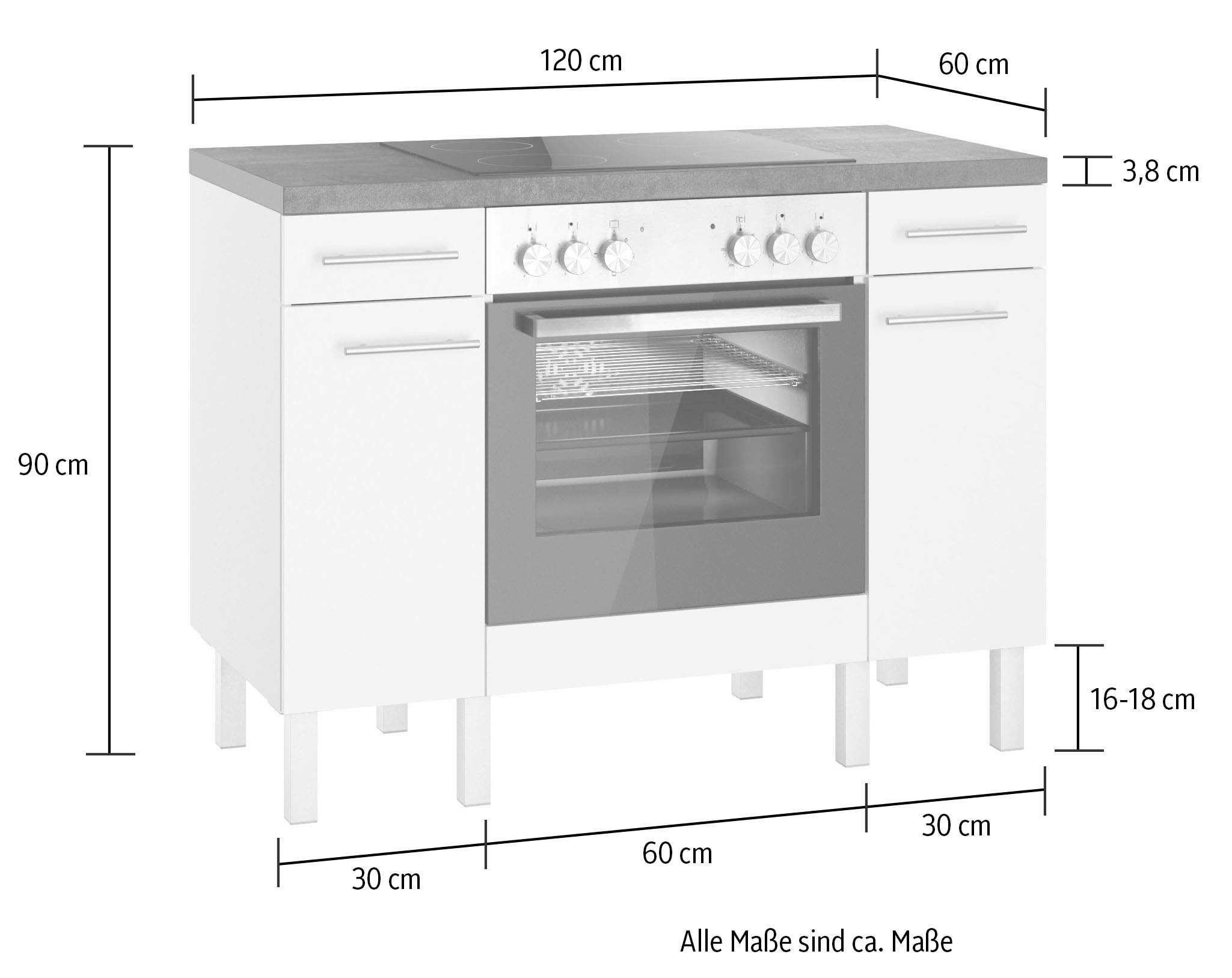 OPTIFIT Küche »Lilly«, Breite 120, wahlweise mit E-Geräten