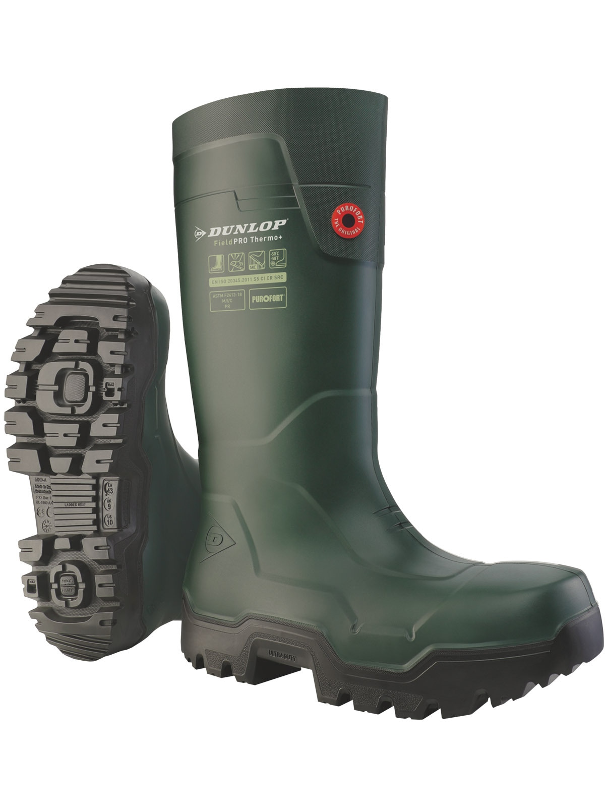 DUNLOP Sicherheitsstiefel "FieldPRO Thermo+ Full Safety", 41, grün, Schuhe