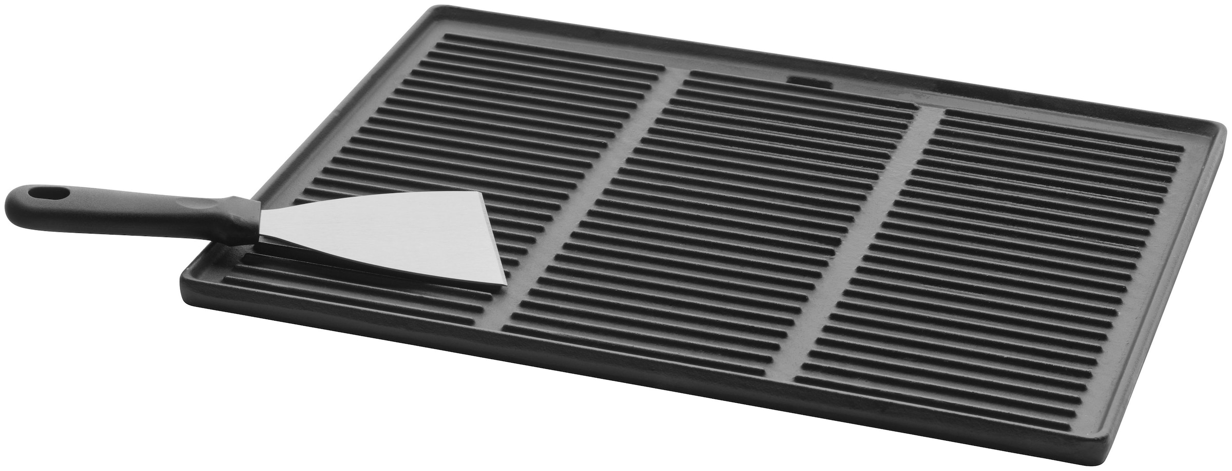 Buschbeck Grillplattenaufsatz "Plancha-Platte mit Grillspachtel" Edelstahl günstig online kaufen