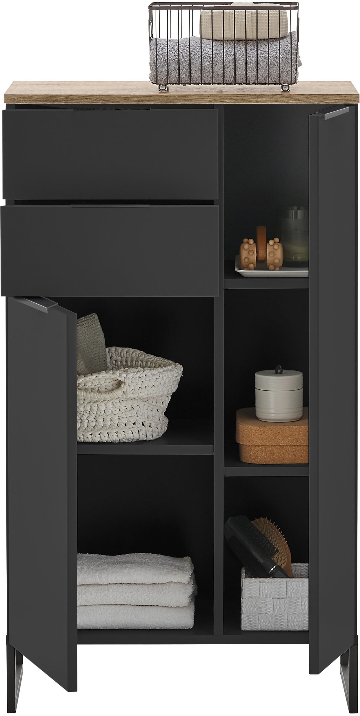 BASIC by Balculina Midischrank »Denver Midischrank, Badezimmerschrank BxHxT 60x106x32«, (1 St.), Breite 60 cm, Tür L/R montierbar, Softclose