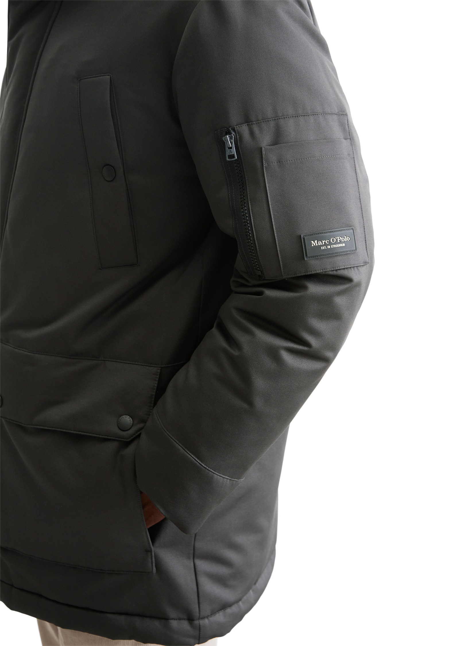 Marc O'Polo Outdoorjacke »aus wasserabweisendem Micro-Canvas«, mit Kapuze