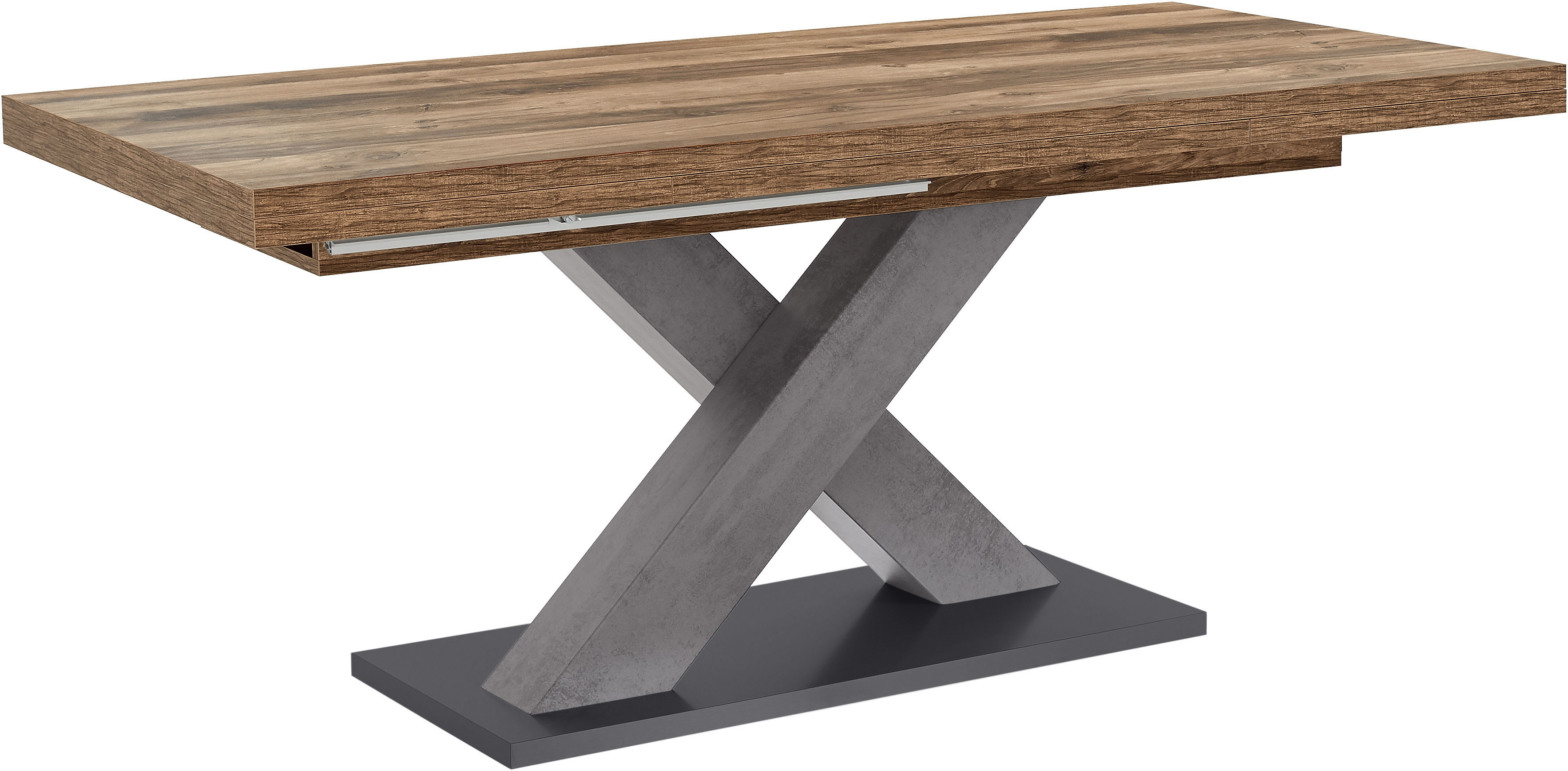 Esstisch »Komfort C«, mit X-Gestell in graphit und mit Auszugsfunktion, Breite 180-280 cm