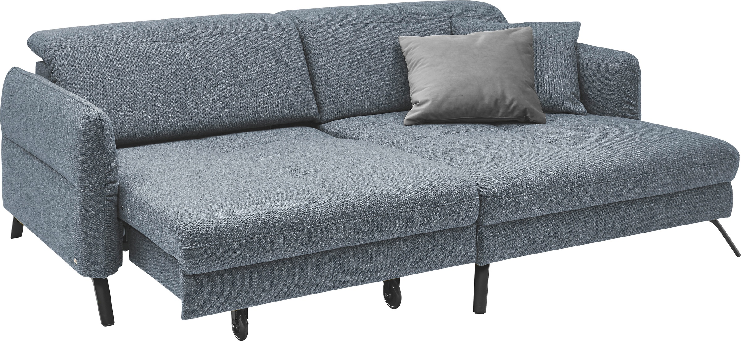 set one by Musterring Ecksofa »SO 4400 V«, wahlweise mit motorischer Bettfunktion & Kopfverstellung, Fuß schwarz