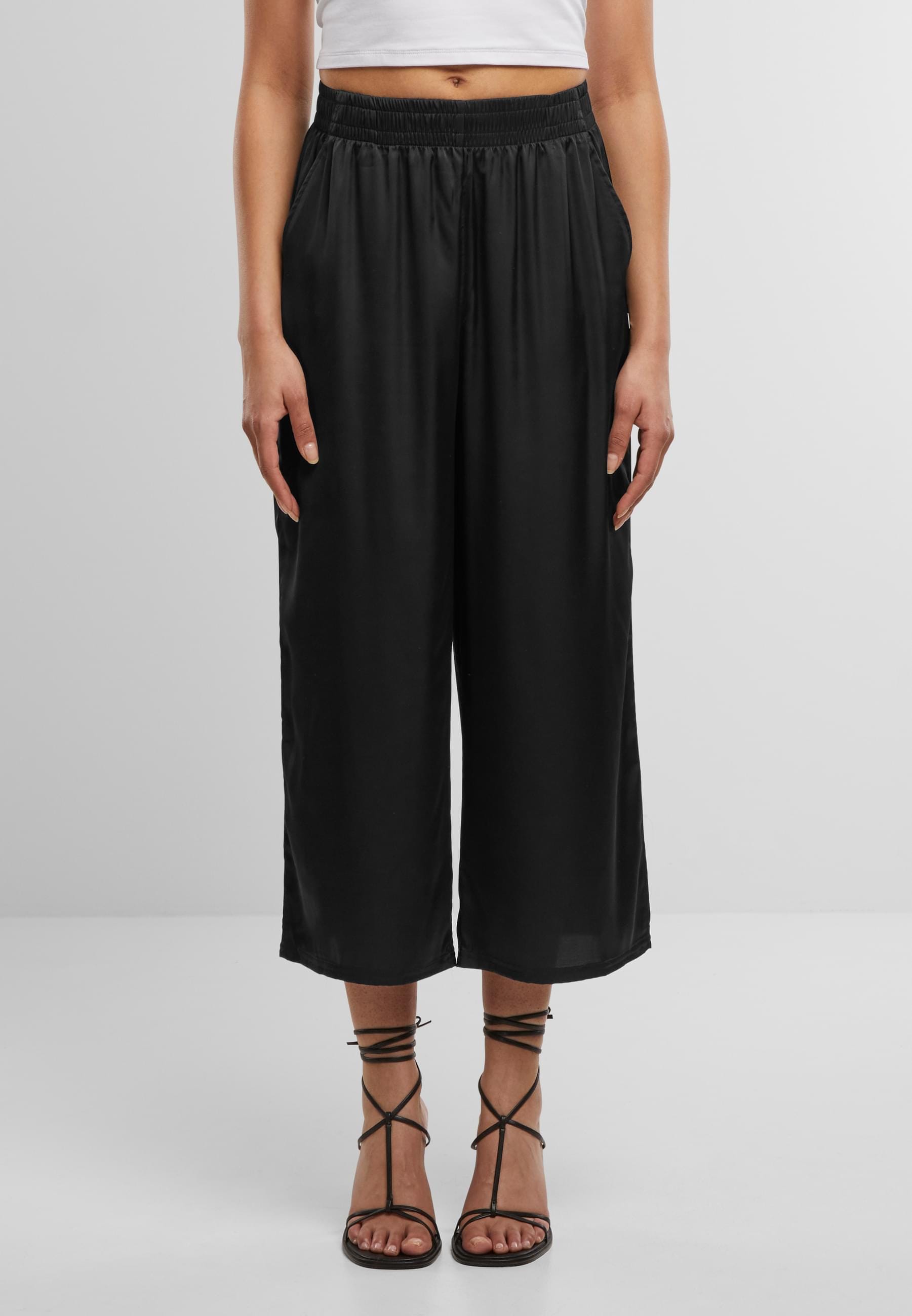 URBAN CLASSICS Stoffhose »Urban Classics Ladies Satin Wide Leg Culotte«, (1 tlg.)