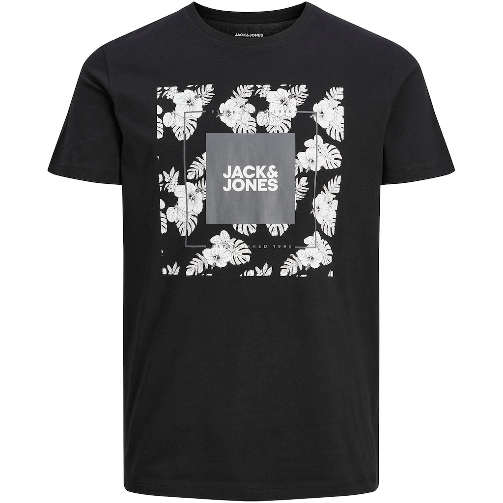 Jack & Jones Rundhalsshirt »JJTROPICANA BOX TEE SS CREW NECK«