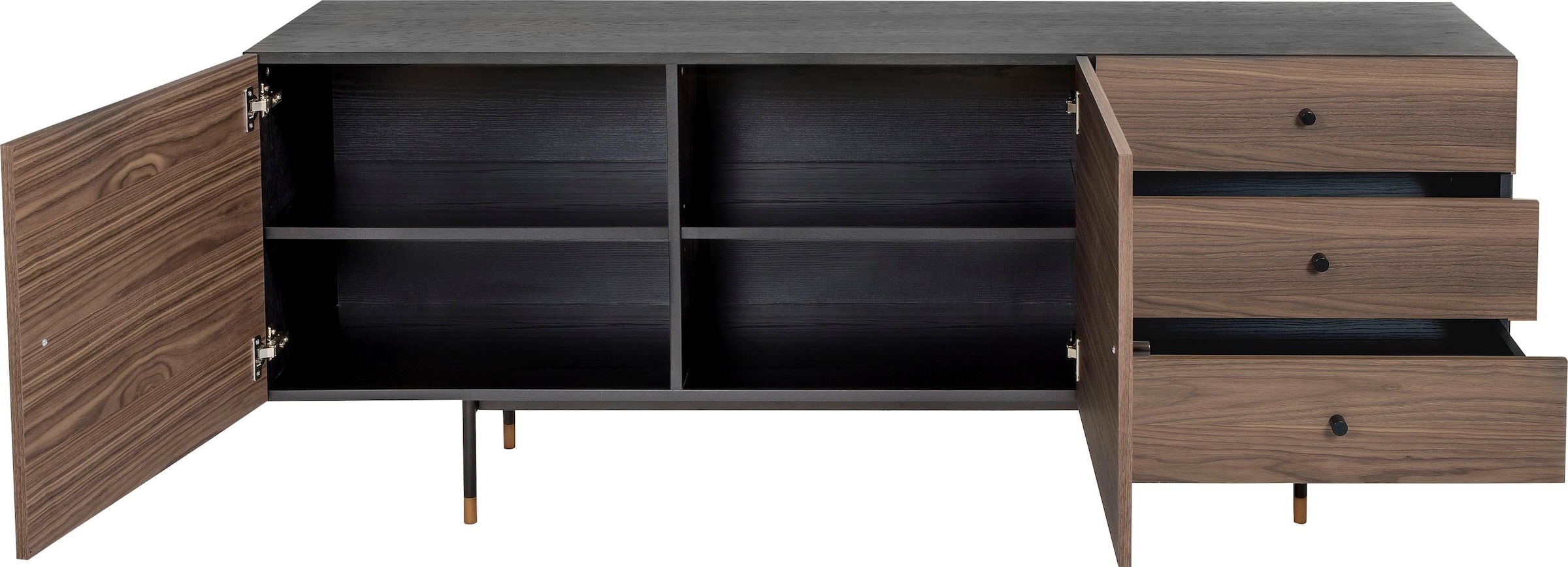 Woodman Sideboard »Daniel«, Breite 180 cm, Holzfurnier aus Walnussbaum