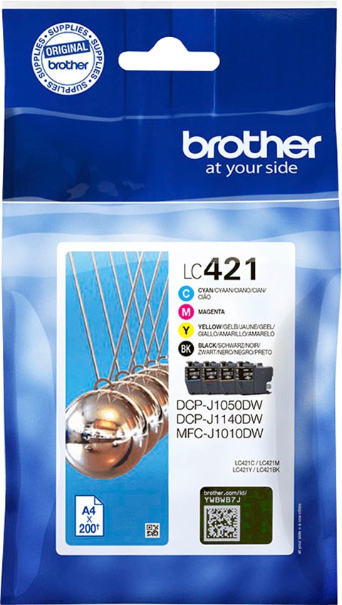 BROTHER Tintenpatrone "LC-421 Value Pack", schwarz, Tintenpatronen