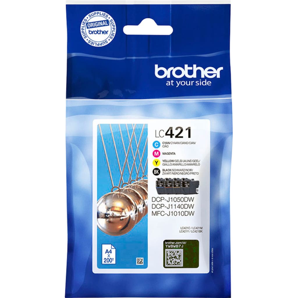 Brother Tintenpatrone »LC-421 Value Pack«, (Packung, 4 St.)