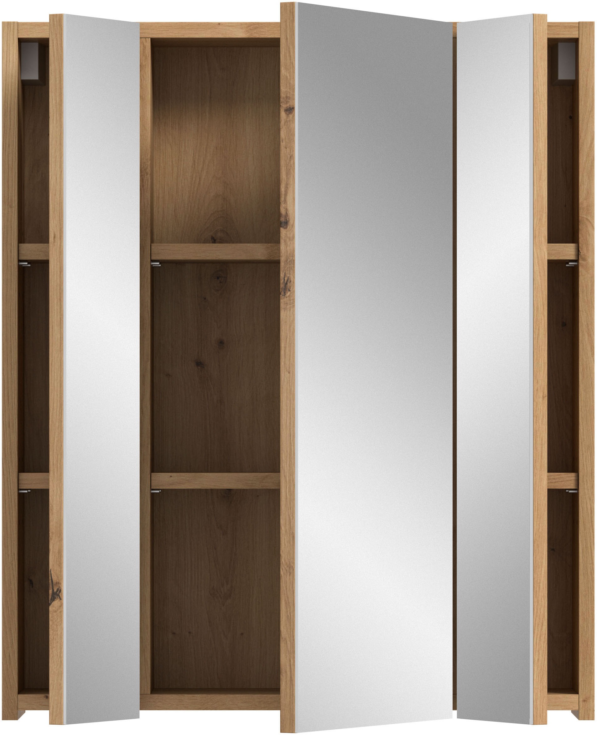 INOSIGN Spiegelschrank »Malmö, Breite 60 cm, 3 Spiegeltüren, 9 Fächer, 6 Einlegeböden«, (1 St.), Florenz, Spiegelschrank 3-Türig, Artisan Oak NB, 9 Fächer