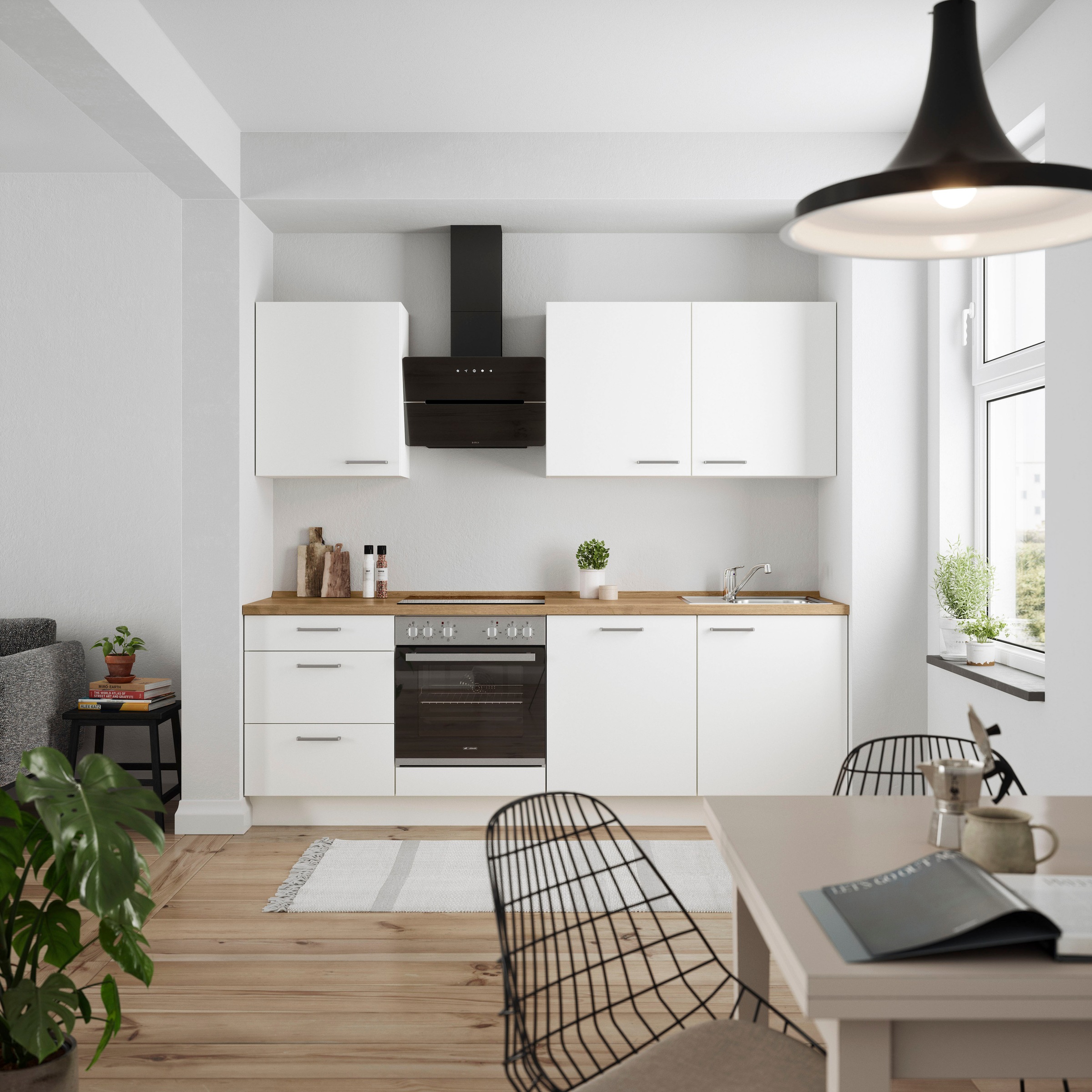 nobilia® Küchenzeile »"Touch II"«, vormontiert, Ausrichtung wählbar, Breite 240 cm, wahlw. mit E-Geräten