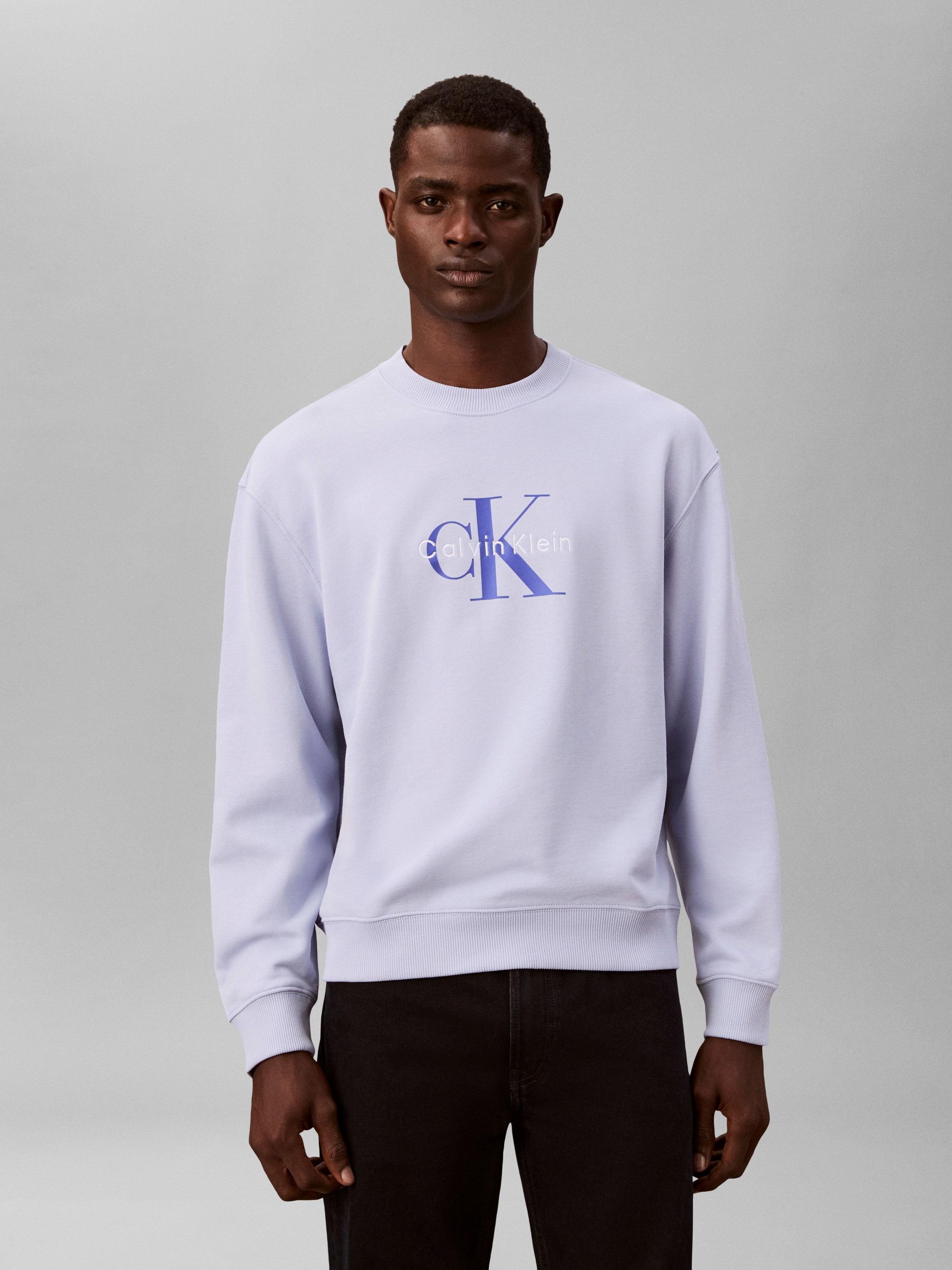 Calvin Klein Jeans Sweatshirt "LS EU 350TERRY MONOLOGO CN SWTSH", Rundhalsausschnitt, regular fit