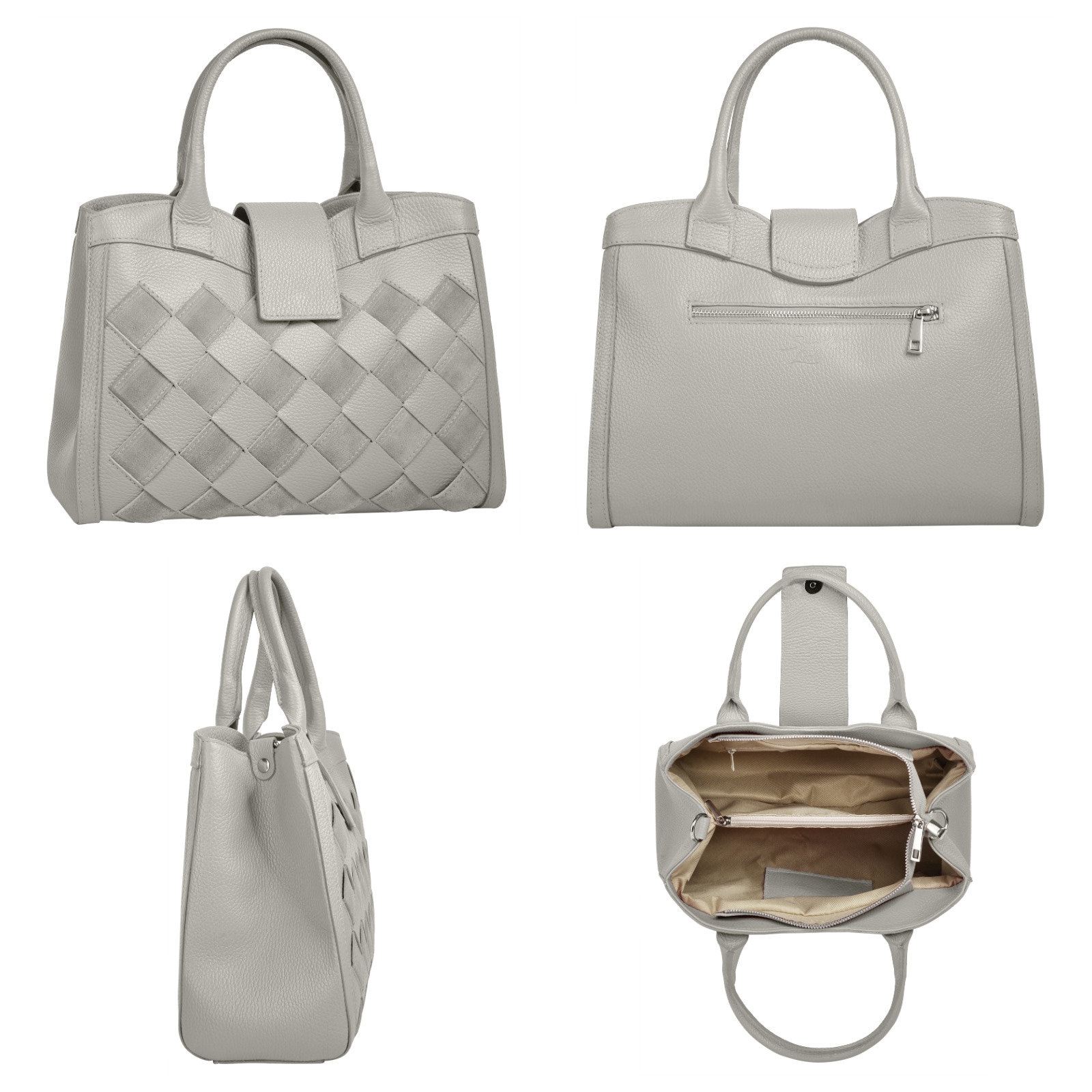 Samantha Look Henkeltasche echt Leder, Made in Italy