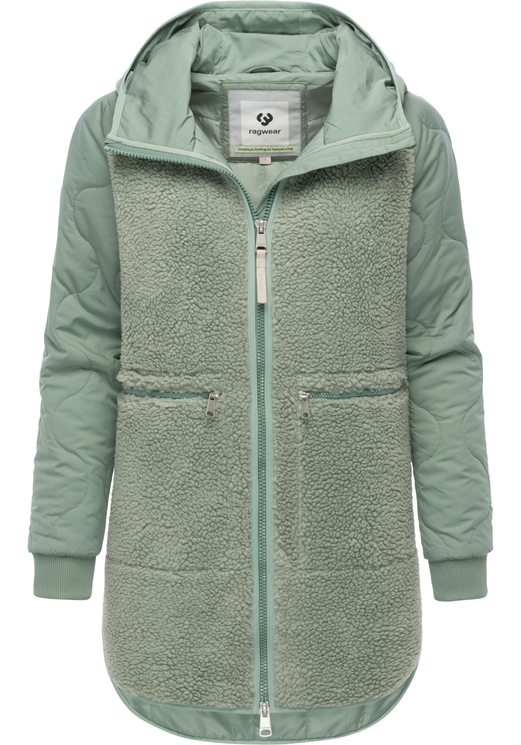 Ragwear Fellimitatmantel »Longeddy« Kuscheliger Plüschmantel mit Kapuze