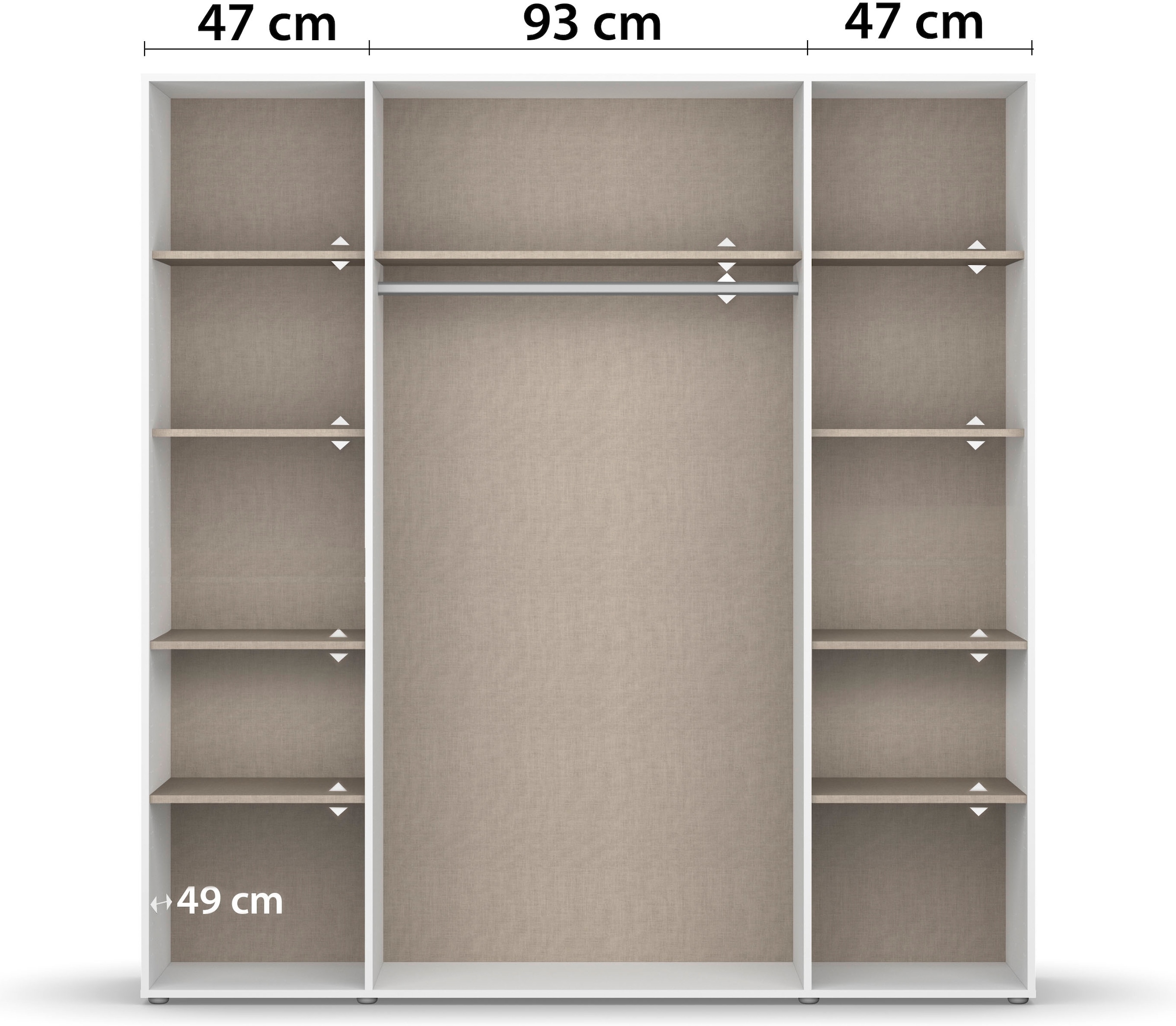rauch Drehtürenschrank »Kleiderschrank Schrank Garderobe Wäscheschrank NABILA viel Stauraum«, (in 3 verschiedenen Ausstattungen BASIC/CLASSIC/PREMIUM), in 2 Breiten mit Push-to-Open Funktion TOPSELLER MADE IN GERMANY
