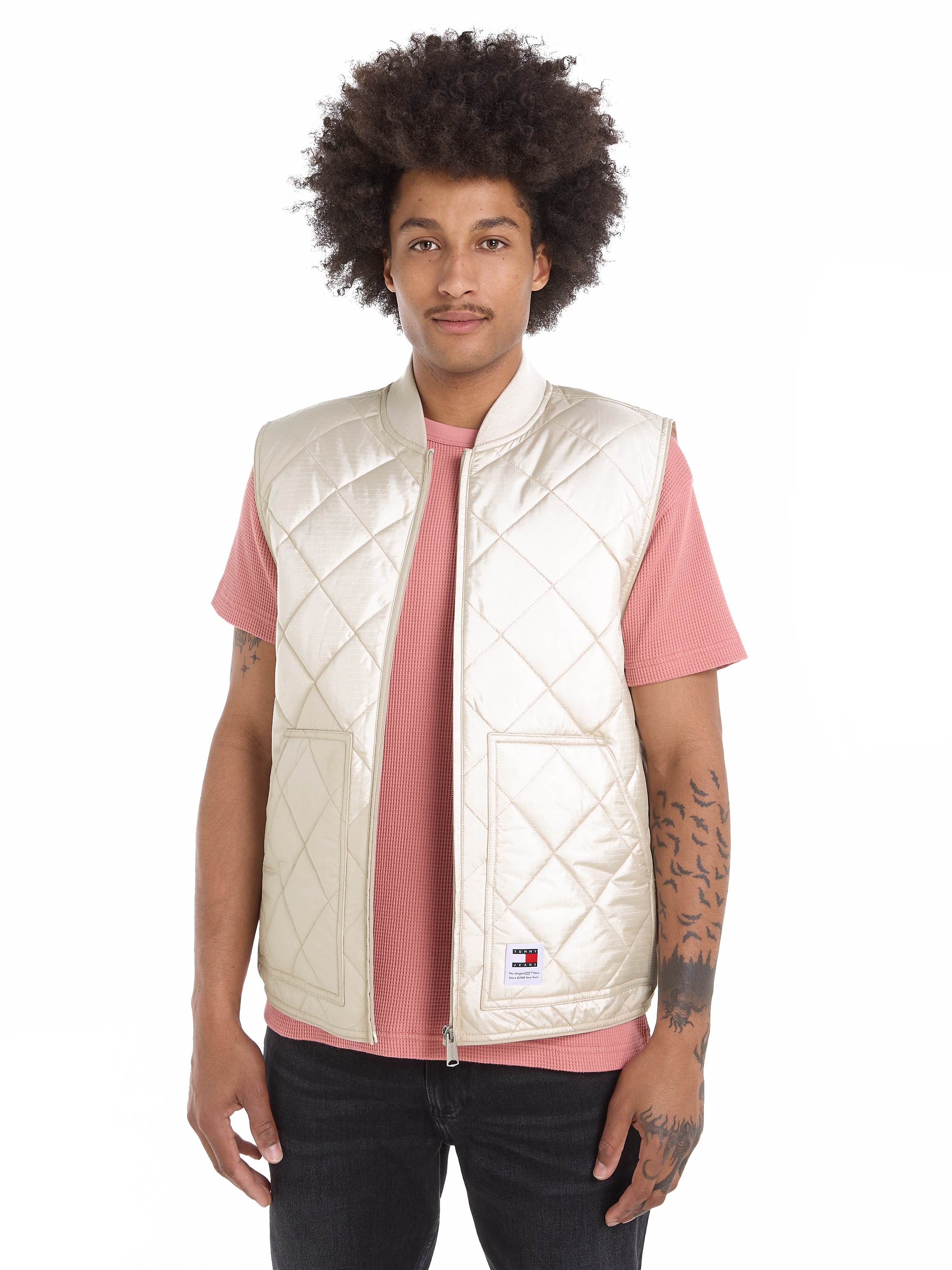 Tommy Jeans Steppweste "TJM REG ENTRY VEST", mit modischem Rautenmuster günstig online kaufen