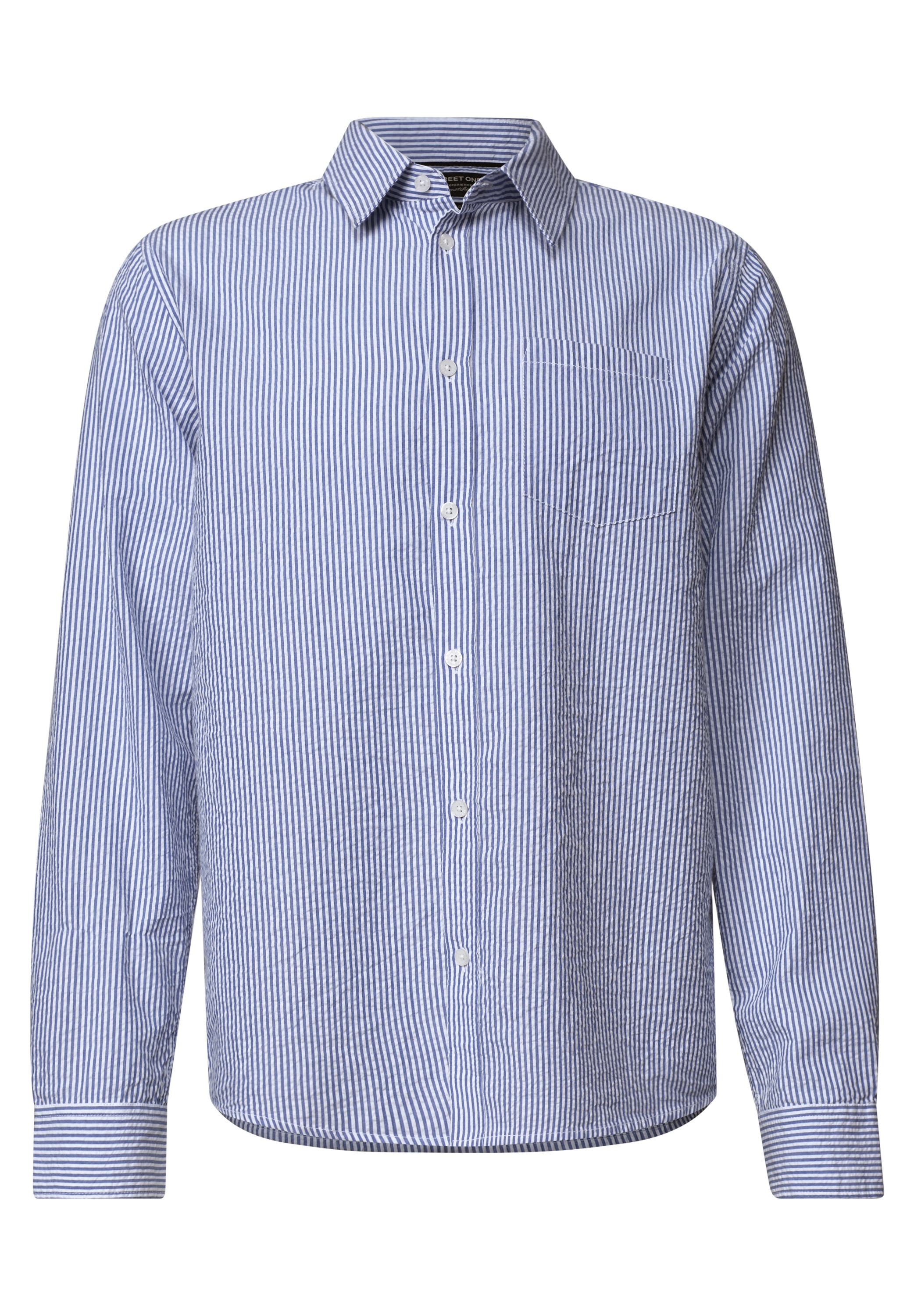 STREET ONE MEN Langarmhemd aus reiner Baumwolle
