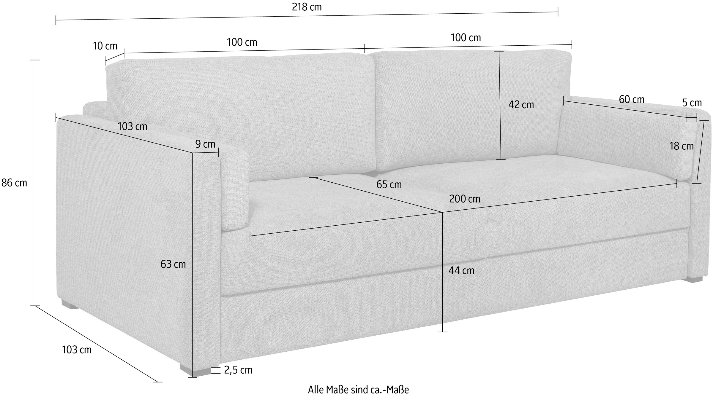 Home affaire Schlafsofa »Calrence«, mit aufklappbarer Bettfunktion, zwei Armlehnvarianten in der Serie