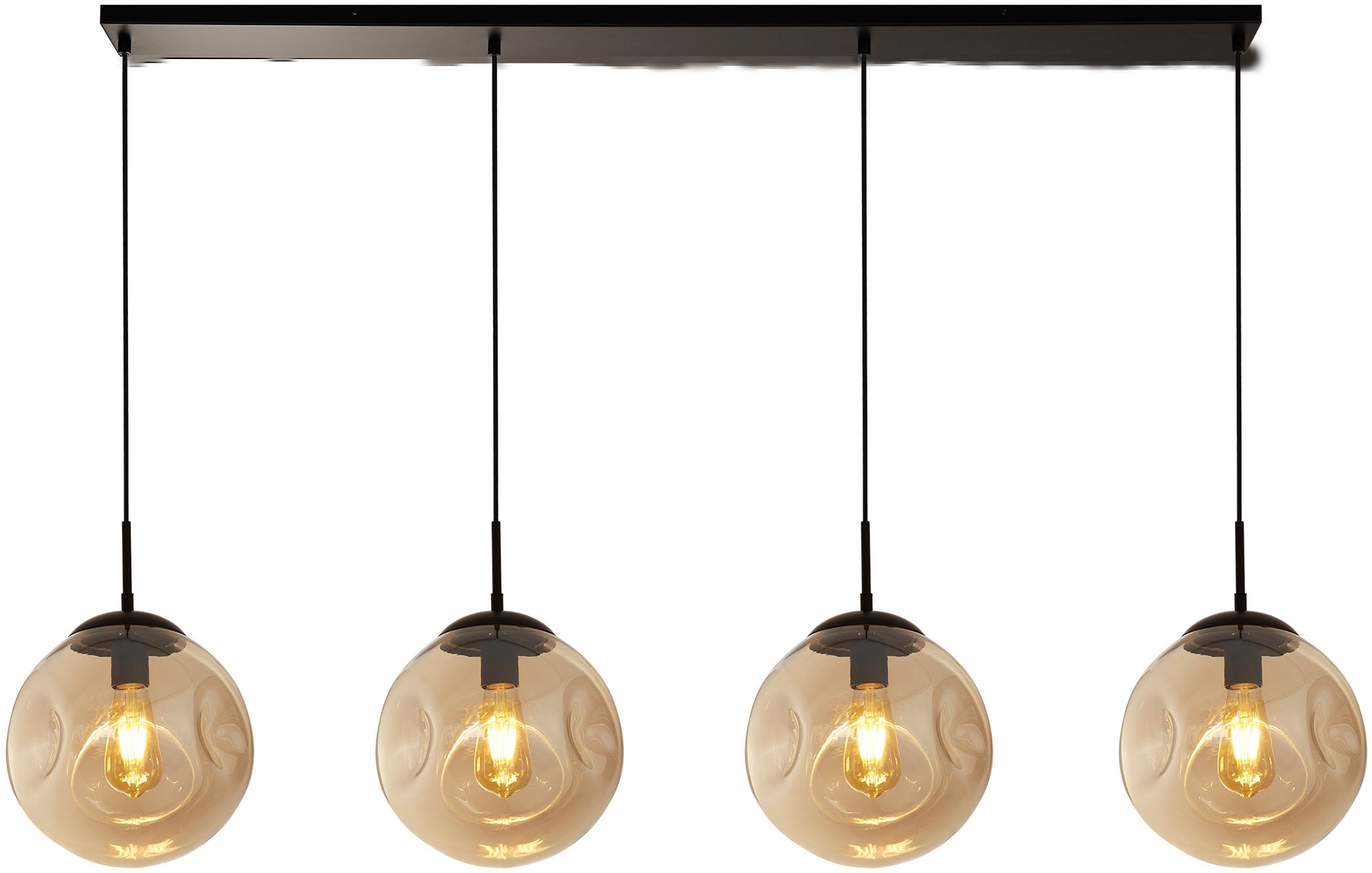 Searchlight Hängeleuchte »Hängeleuchte Punch, 4-flammig« E27 1 Stk. Mundgeblasenes Glas