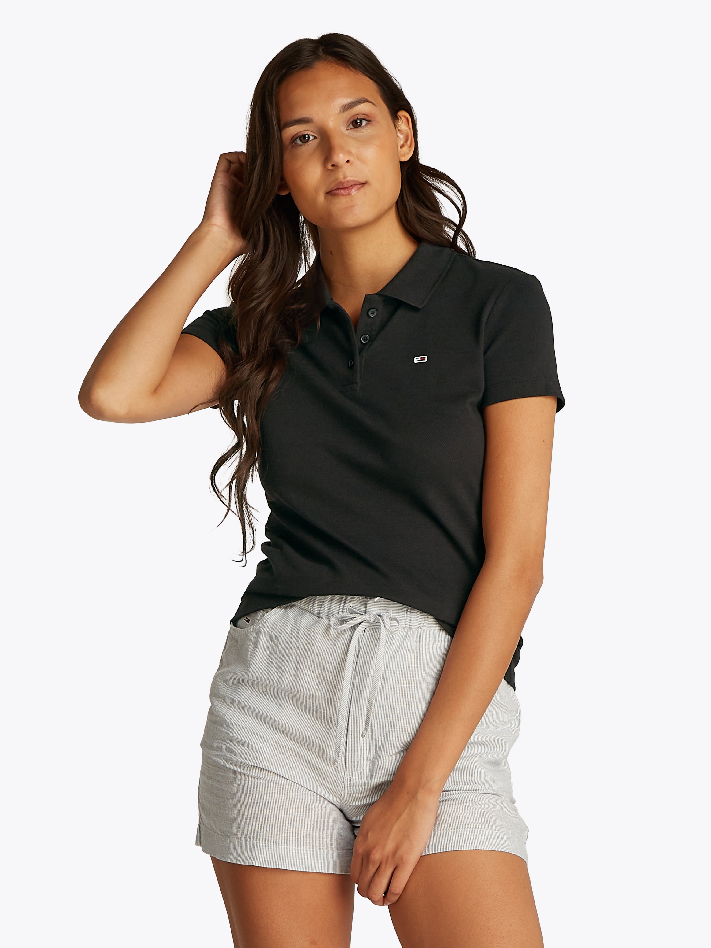 Tommy Jeans Poloshirt »TJW SLIM ESSENTIAL POLO SS«, mit Logostickerei