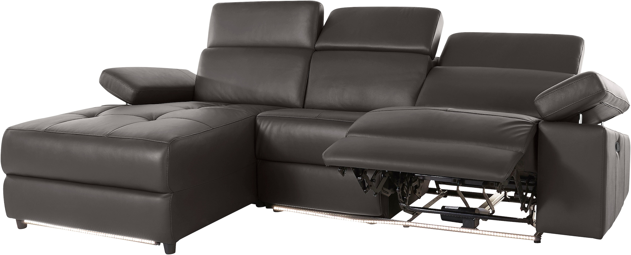 Places of Style Ecksofa »Kilado, L-Form,«, mit Relaxfunktion, verstellbarer Armlehne, Kopfteilverstellung