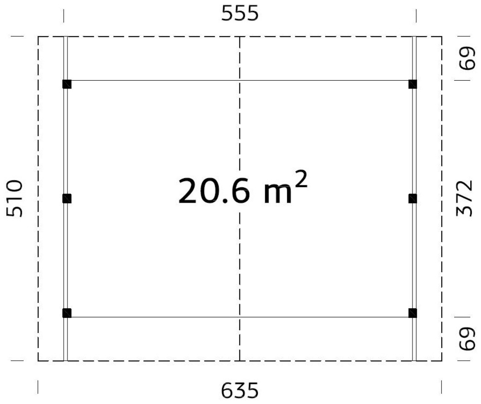 Palmako Einzelcarport »Robert«, Holz, weiß