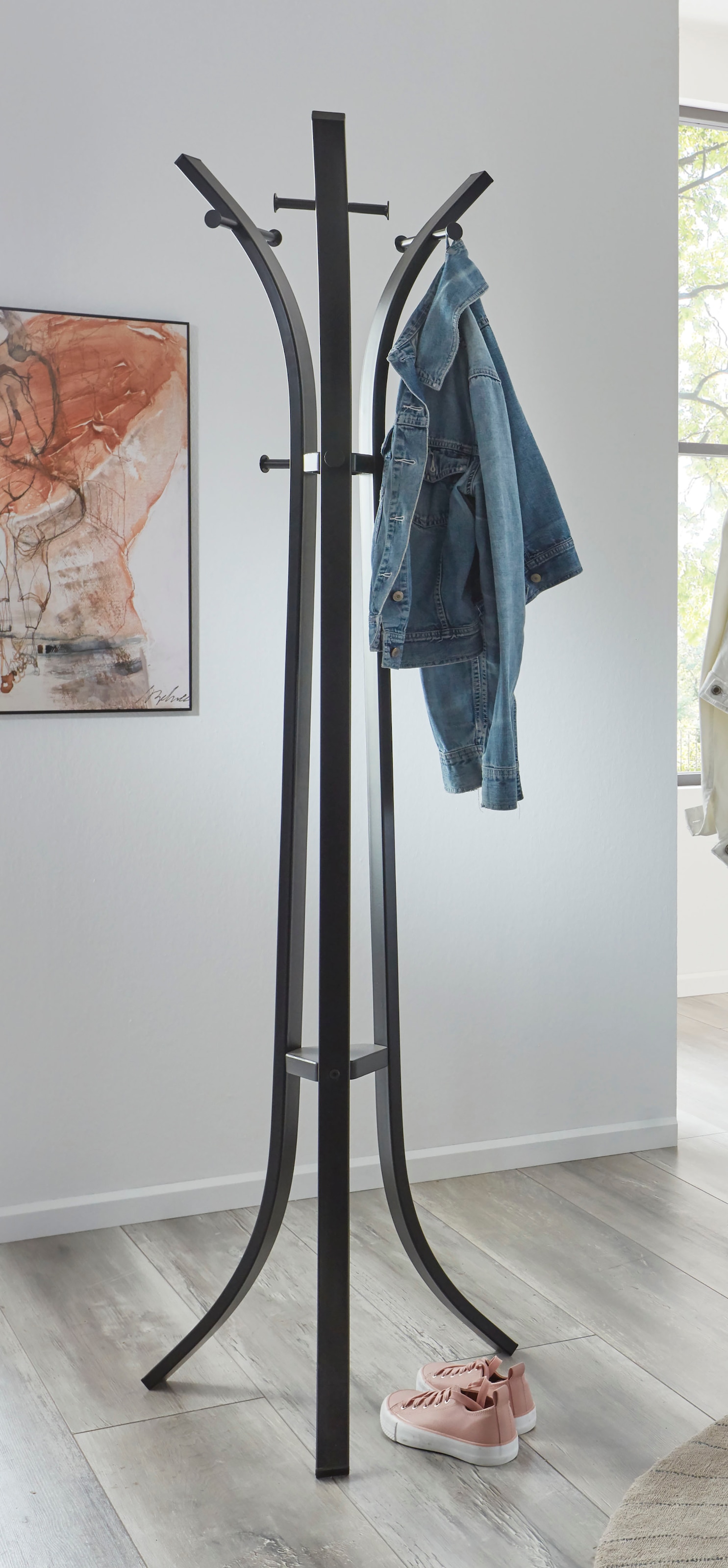 HAKU Garderobenständer »Kleiderständer, Standgarderobe« freiform - aus Metall Schwarz - Ø/H 45/177 cm