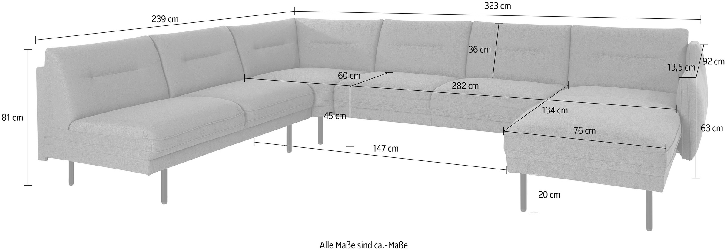 Home Affaire Nordfyn U-Shaped Sofa Olive Green 5