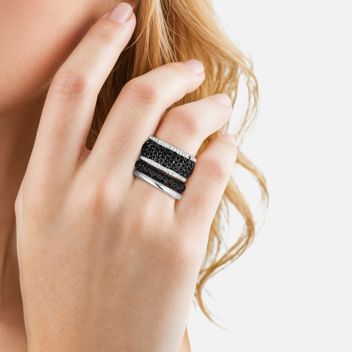 Lulu & Jane Fingerring »Set: AV139« verziert mit Kristallen von Swarovski®