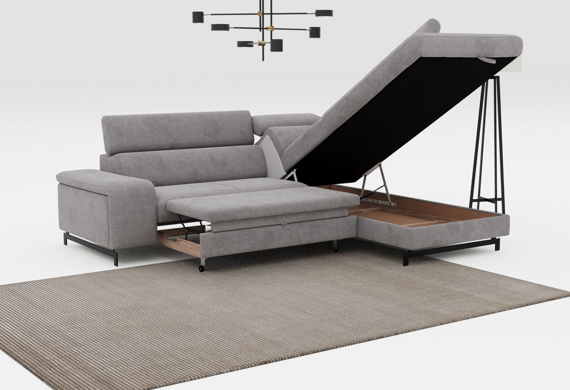 COTTA Ecksofa »Emma L-Form«, mit Kopfteilverstellung, wahlweise mit Bettfunktion & Bettkasten