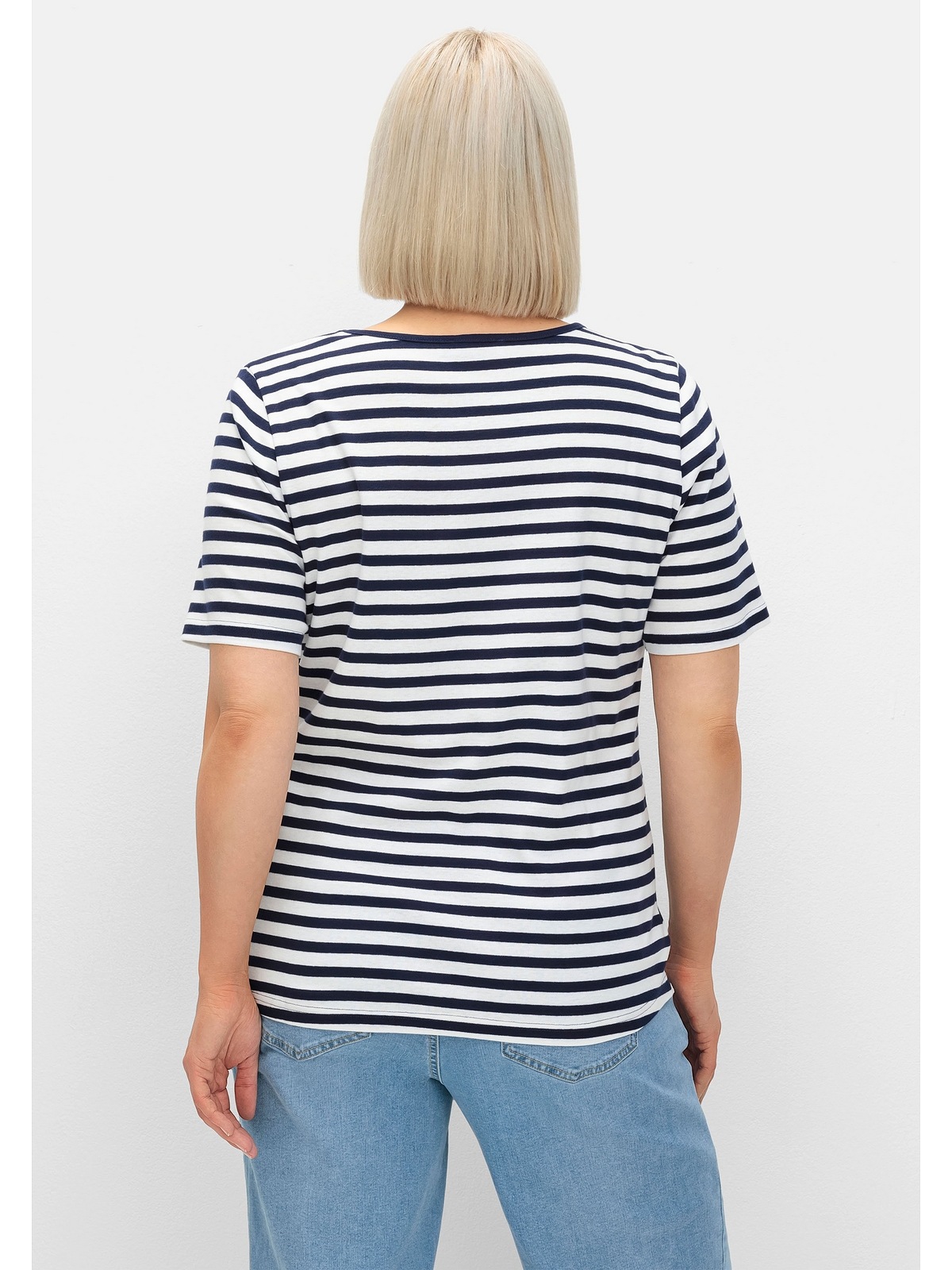 Sheego T-Shirt »Große Größen«, mit garngefärbtem Ringel, aus Rippware