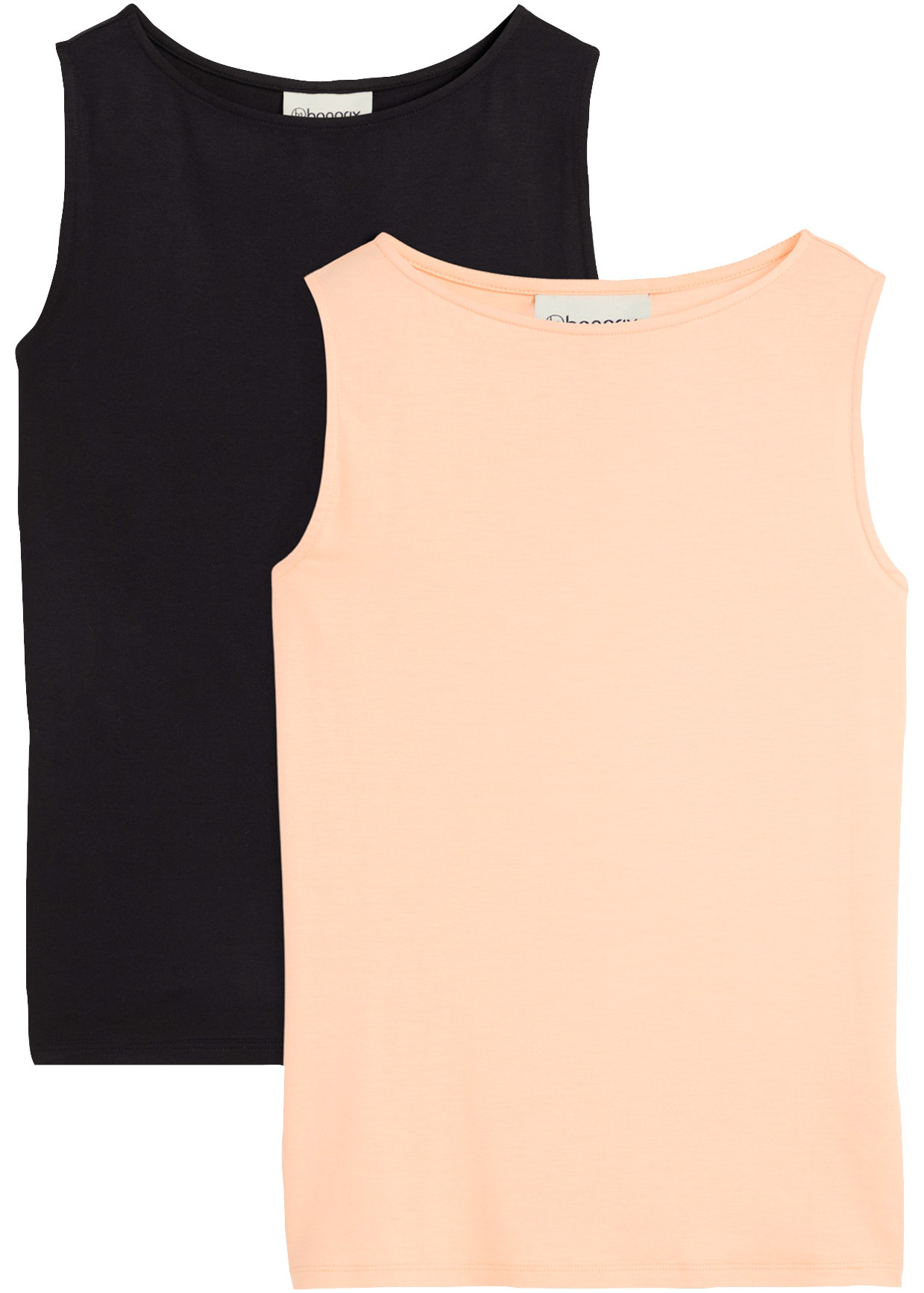 bonprix Shirttop Packung, 2er, aus Viskose, Slim Fit, ärmellos, im 2er-Pack