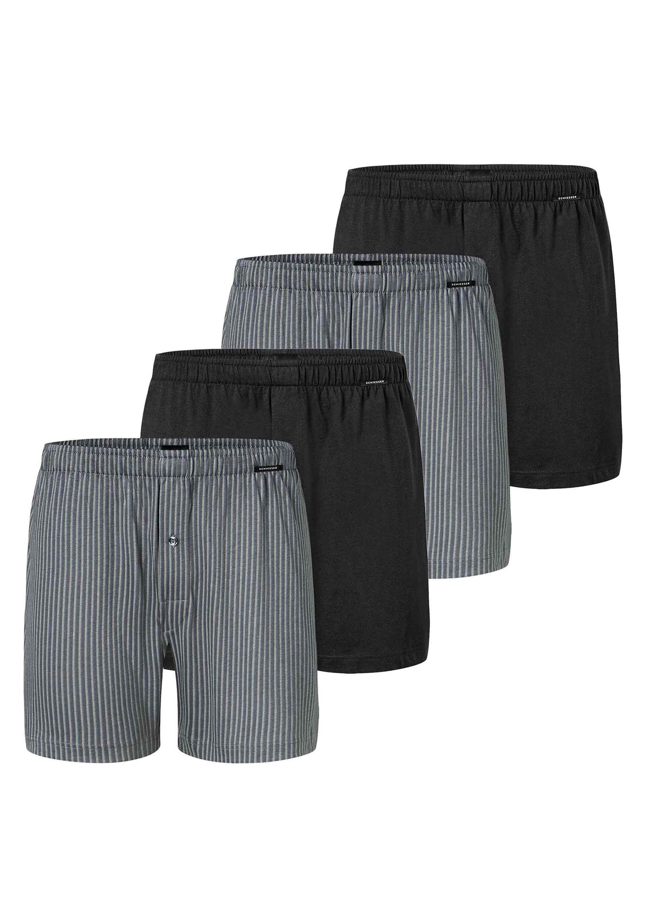 SCHIESSER Herren Boxershorts "Boxershort 4er Pack", Gr. S, bunt, Obermaterial: 100% Baumwolle CO., Unterhosen