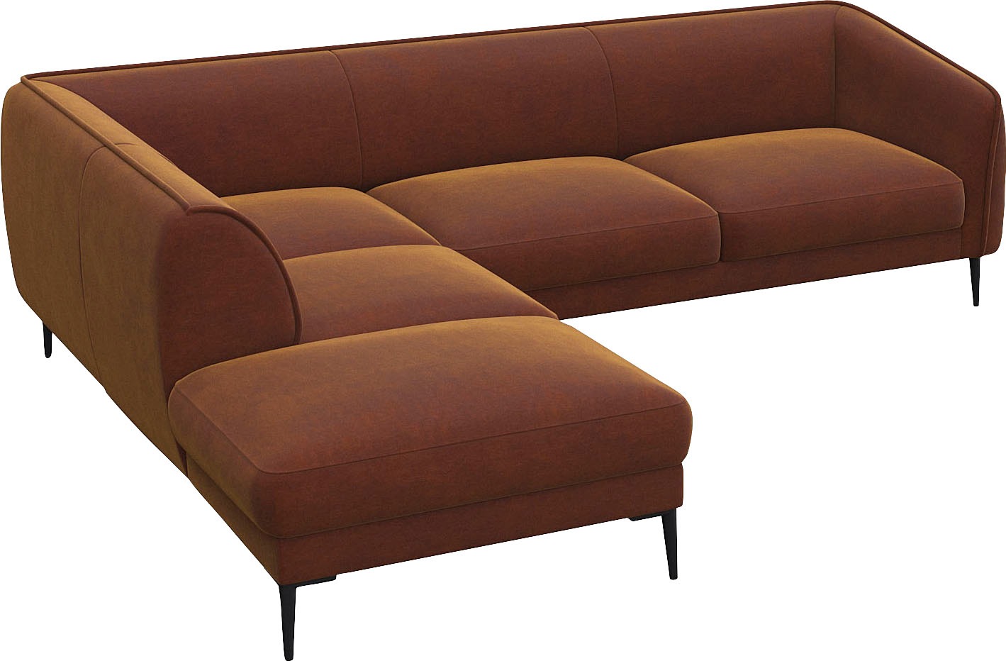 FLEXLUX Ecksofa »Belle Designsofa, L-Form, B/T 268/209 cm«, Skandinavisches Design, In hochwertiger Verarbeitung