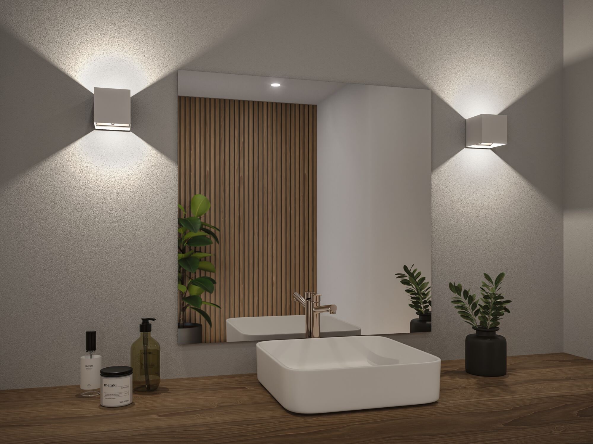 Paulmann LED Wandleuchte »Nyara IP44 2W« LED-Modul 2 Stk. Dämmerungsgesteuerter Bewegungsmelder (HF)