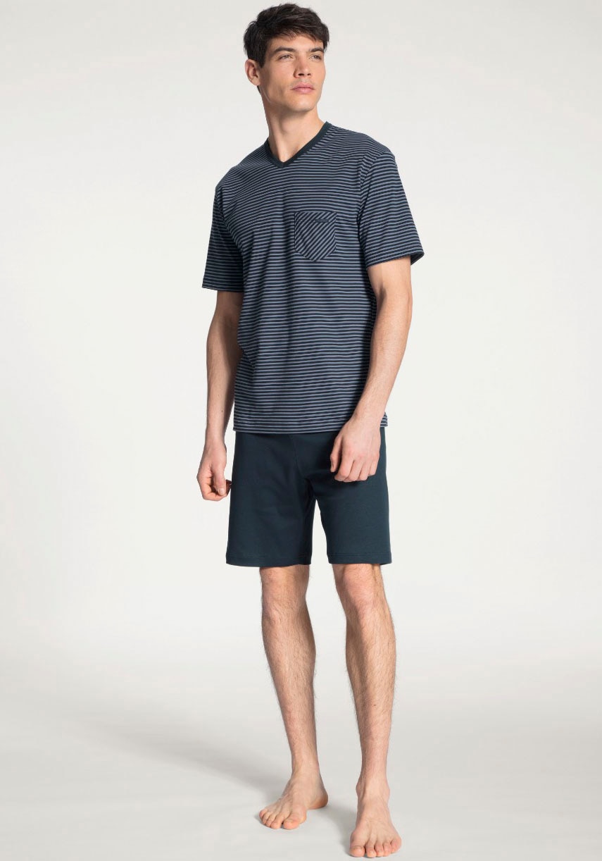 CALIDA Shorty "Relax Streamline", 2 Stk. mit Langarm-Oberteil in Ringel-Opt günstig online kaufen