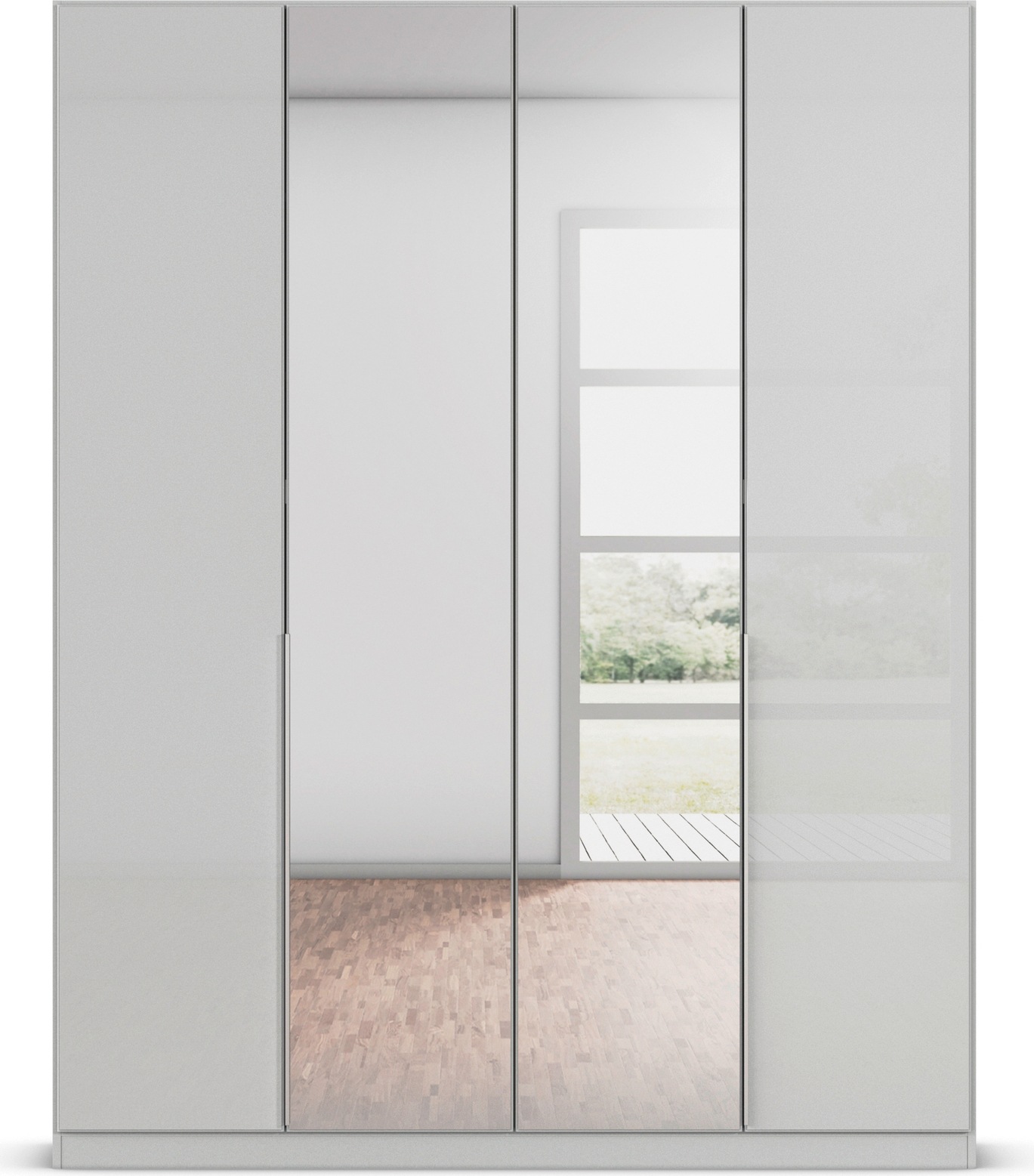 rauch Drehtürenschrank »Kleiderschrank Kleiderschränke Schrank Garderobe AGORDO mit Glasfront«, (in zwei Griff-Farben), durchdachte Innenausstattung, in 6 Breiten und 2 Höhen MADE IN GERMANY