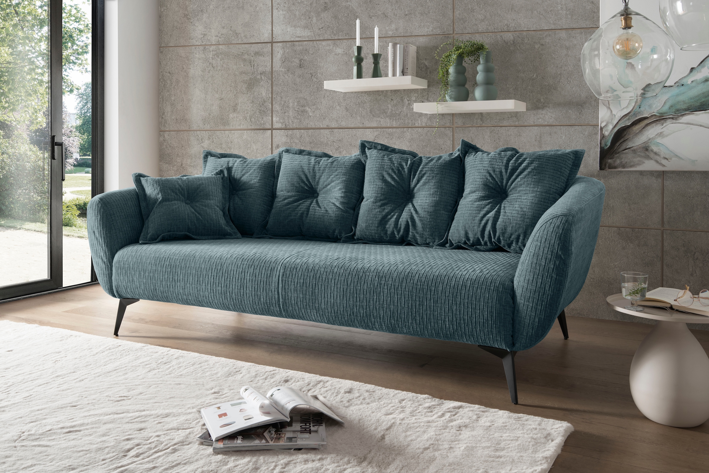 Home affaire 3-Sitzer "Baggio Breite 236 cm, modernes Sofa, hoher Fuß, bequ günstig online kaufen