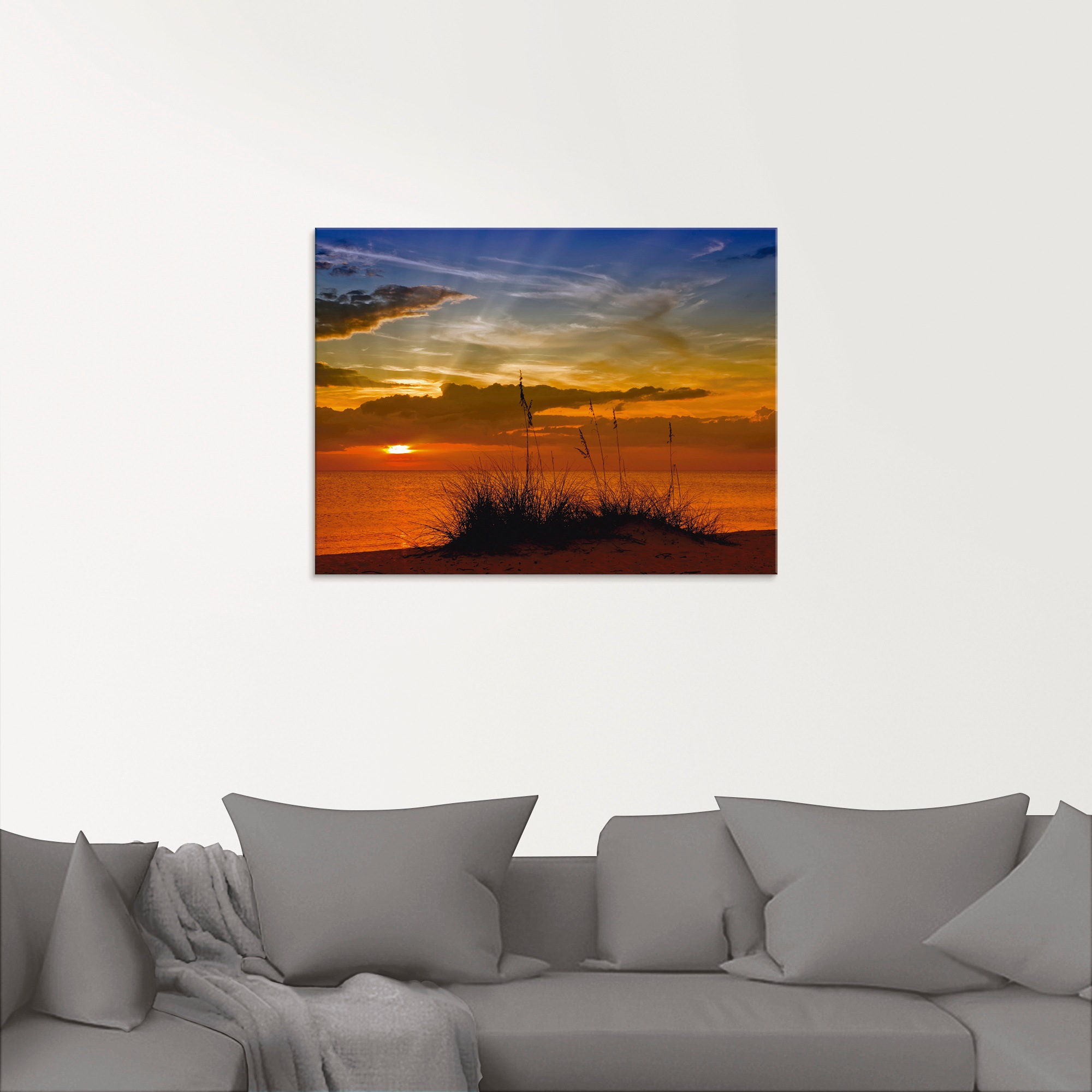 Artland Glasbild »Herrlicher Sonnenuntergang«, Sonnenaufgang & -untergang, (1 St.), in verschiedenen Größen