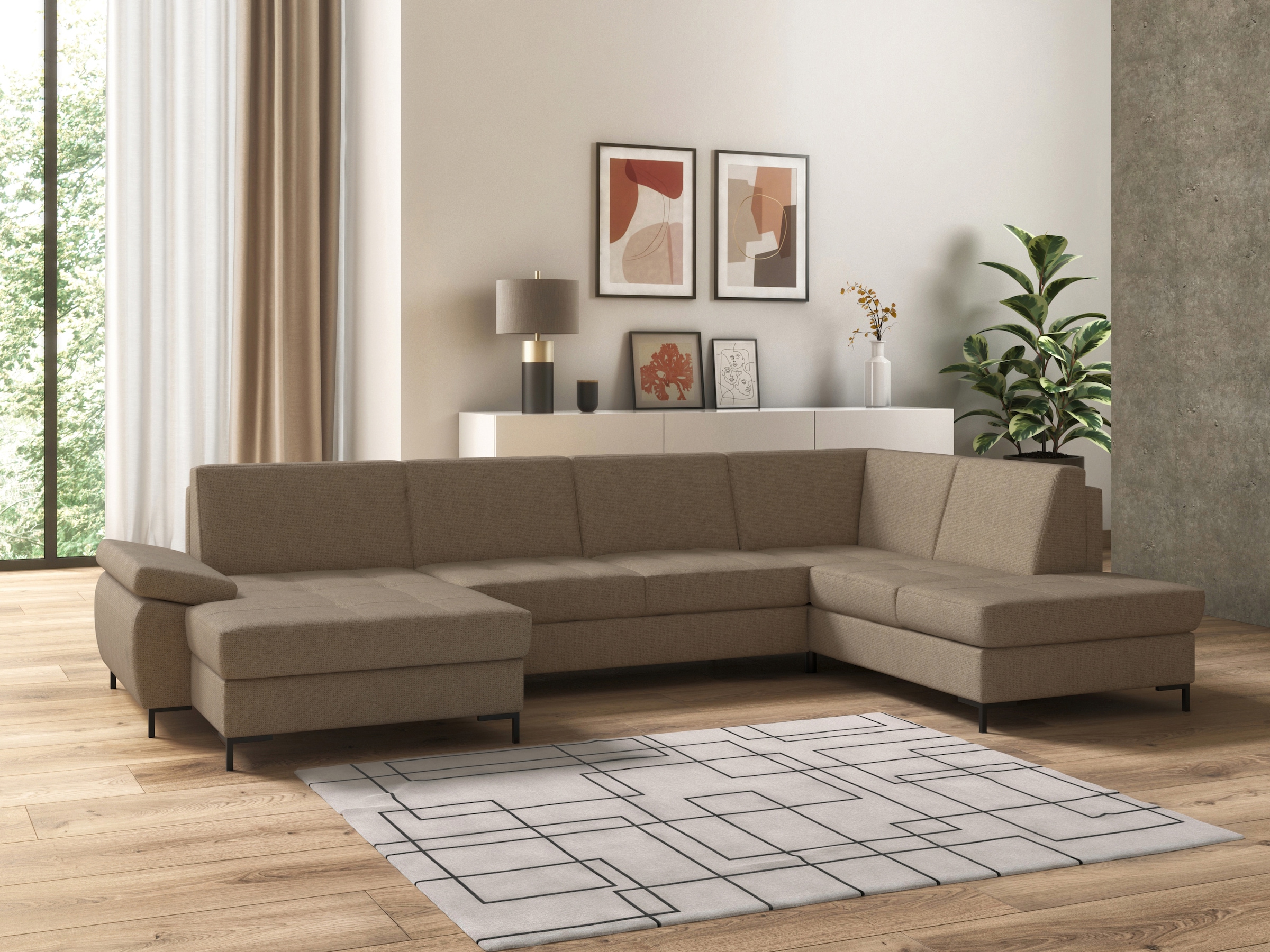 DOMO collection Wohnlandschaft "Capelo, komfortabel, klare Linien zeichnen günstig online kaufen