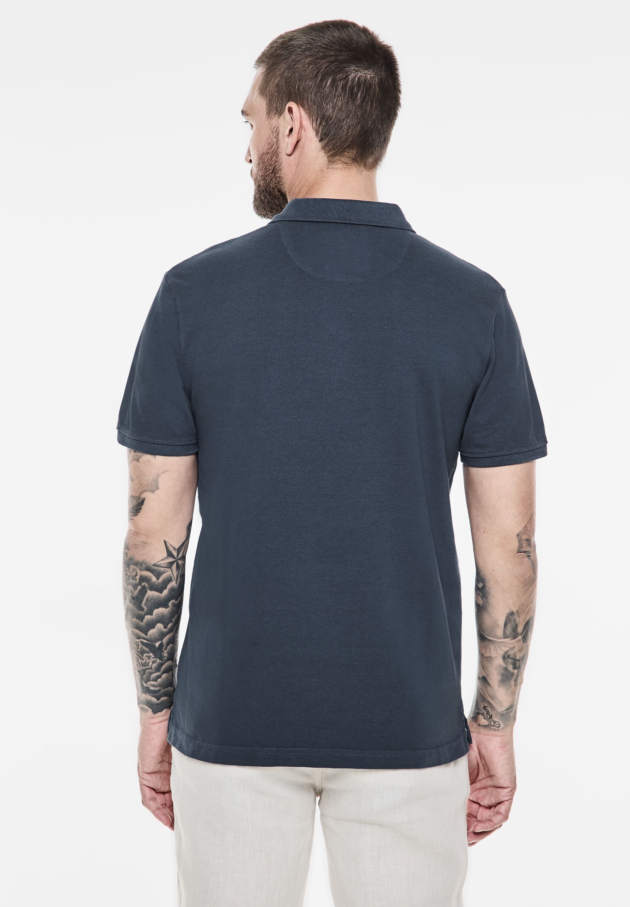 STREET ONE MEN Poloshirt, aus reiner Baumwolle