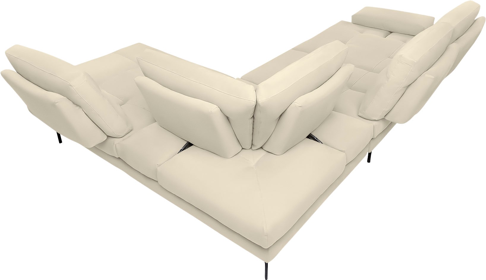 CALIA ITALIA Ecksofa »Toby Wing, L-Form, Designsofa mit sensationellem Sitzkomfort«, Sitztiefenverstellung, funktionale Ecke, Füße in schwarz matt