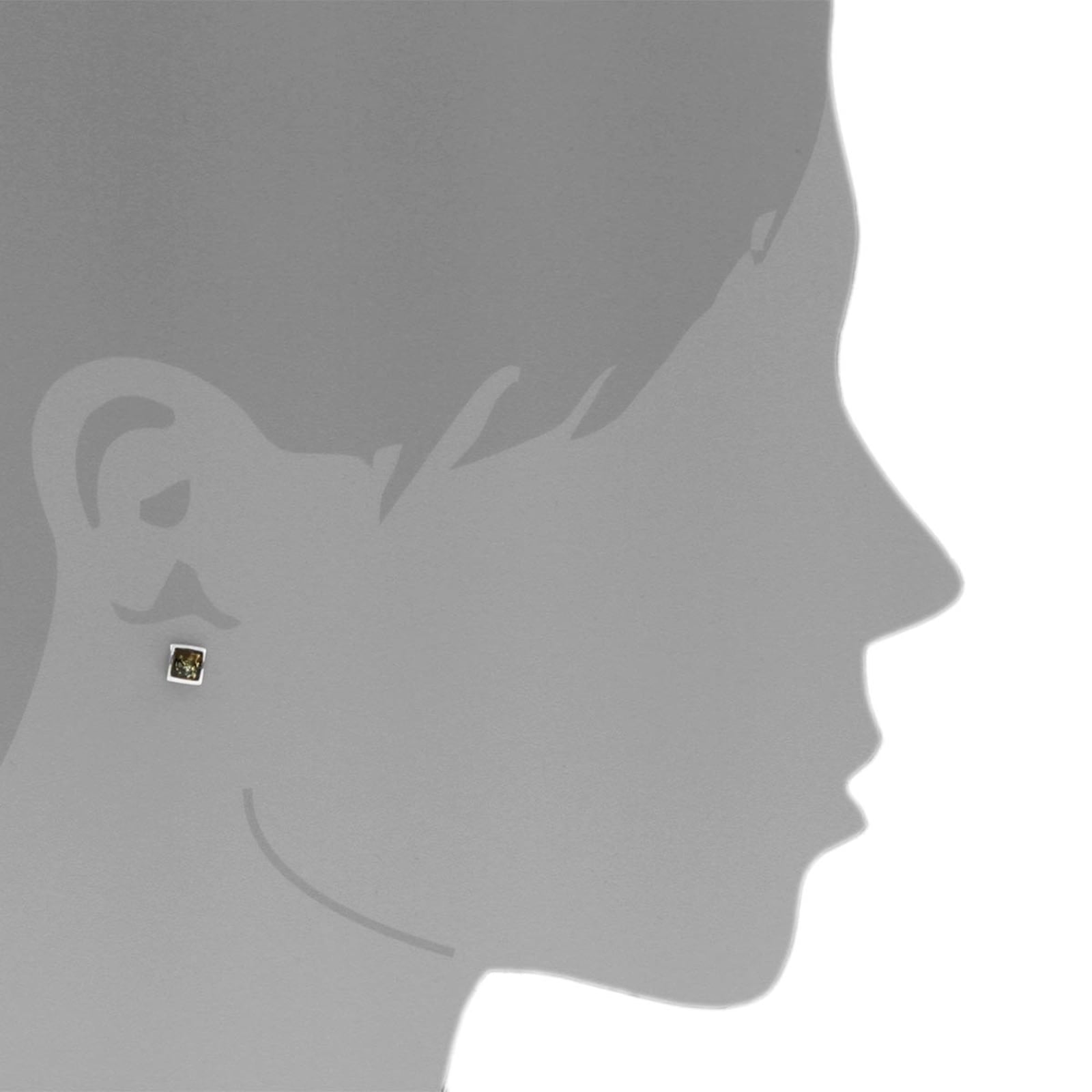 OSTSEE-SCHMUCK Paar Ohrstecker »- Classic 5x5 mm - Silber 925/000 - Bernstein«