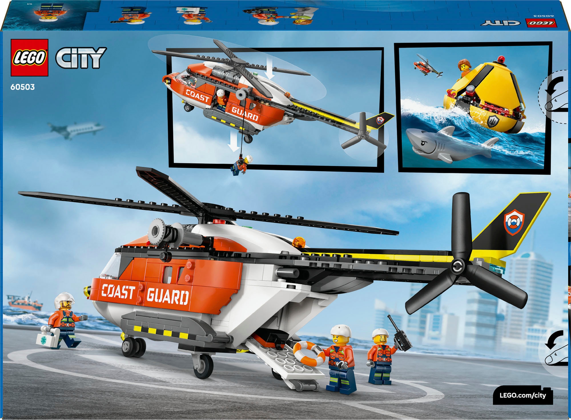 LEGO® Konstruktionsspielsteine »Hubschrauber der Küstenwache (60503), LEGO City« Made in Europe