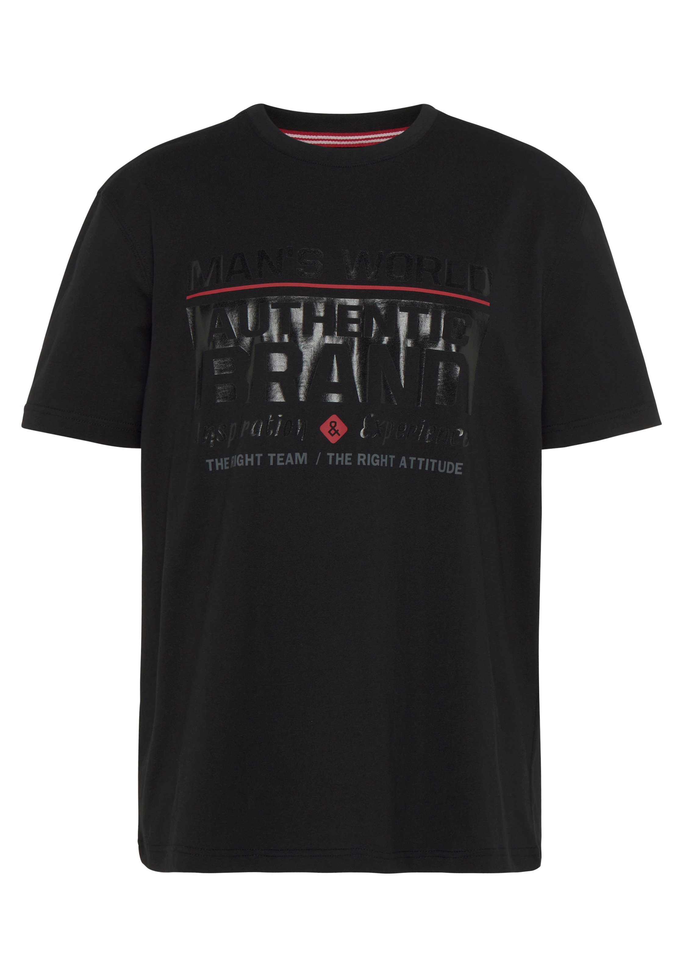 Man's World T-Shirt, Kurzarm, mit Print, Rundhals, aus Baumwolle, auch in großen Größen