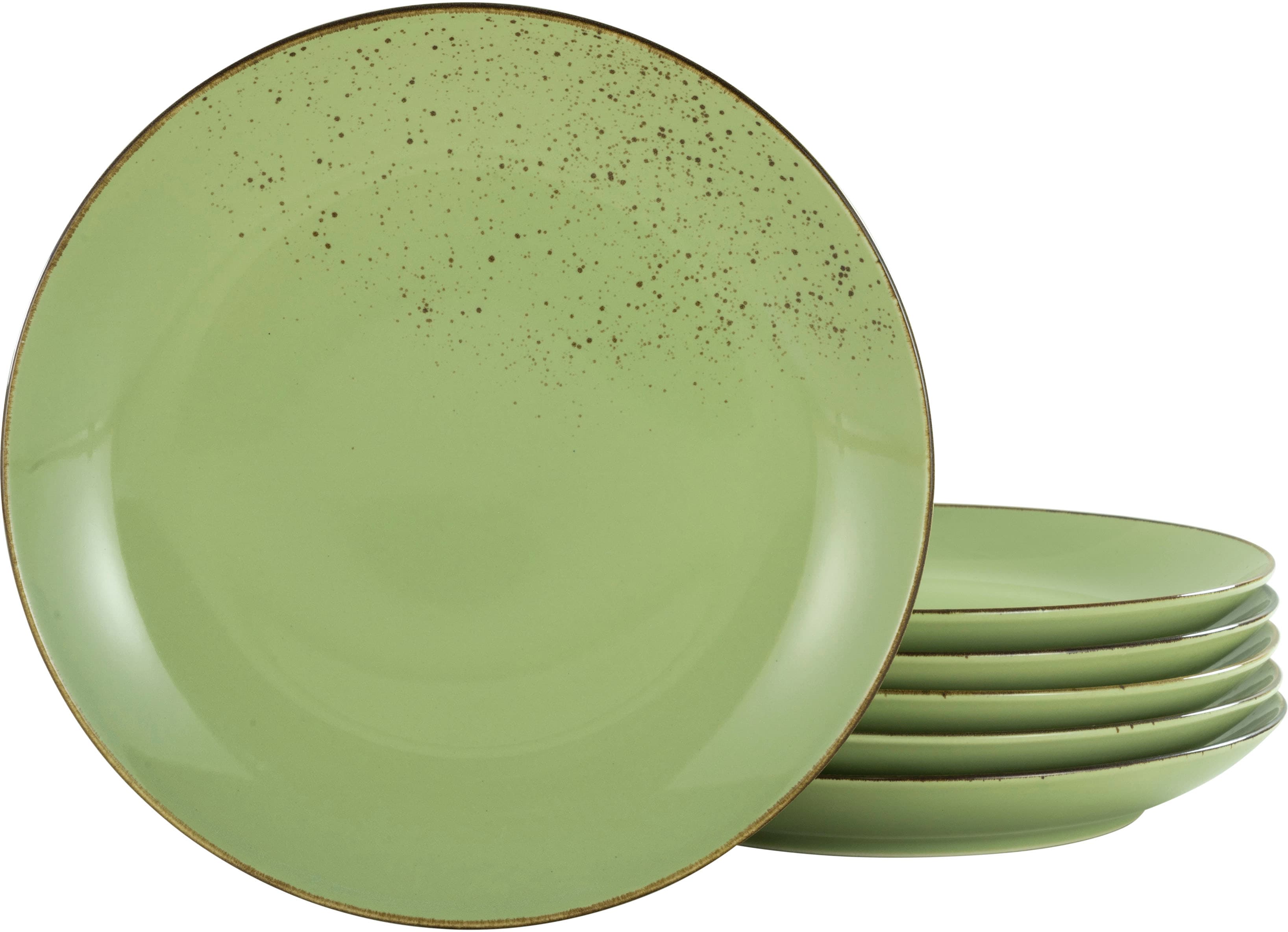 CreaTable Dessertteller "Essteller NATURE COLLECTION" Teller Set für 6 Personen, Ø 21 cm, Steinzeug
