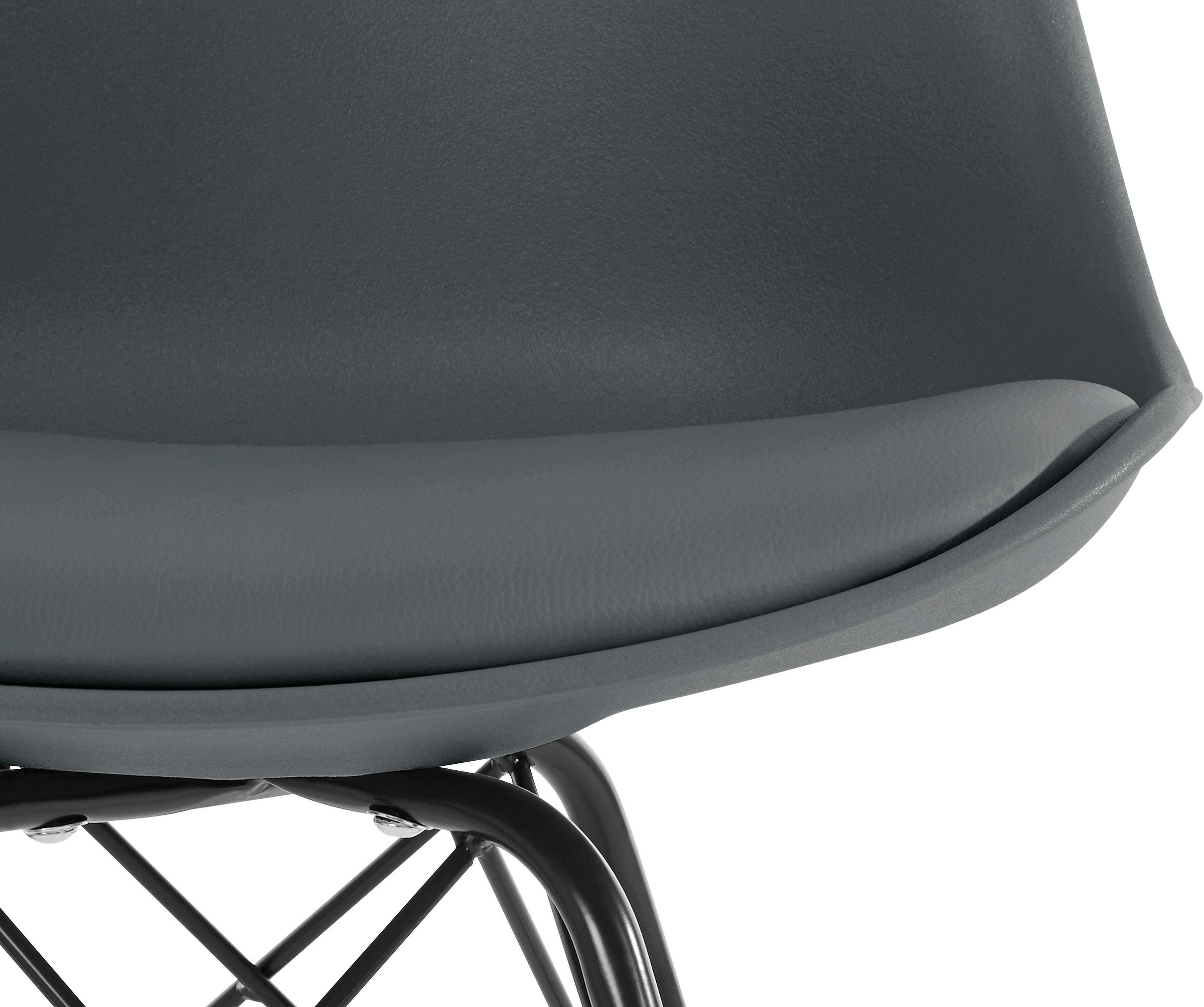 Homexperts 4-Fußstuhl »Ursel 01«, (Set), 2 St., Kunstleder, Sitzschale mit Sitzkissen in Kunstleder
