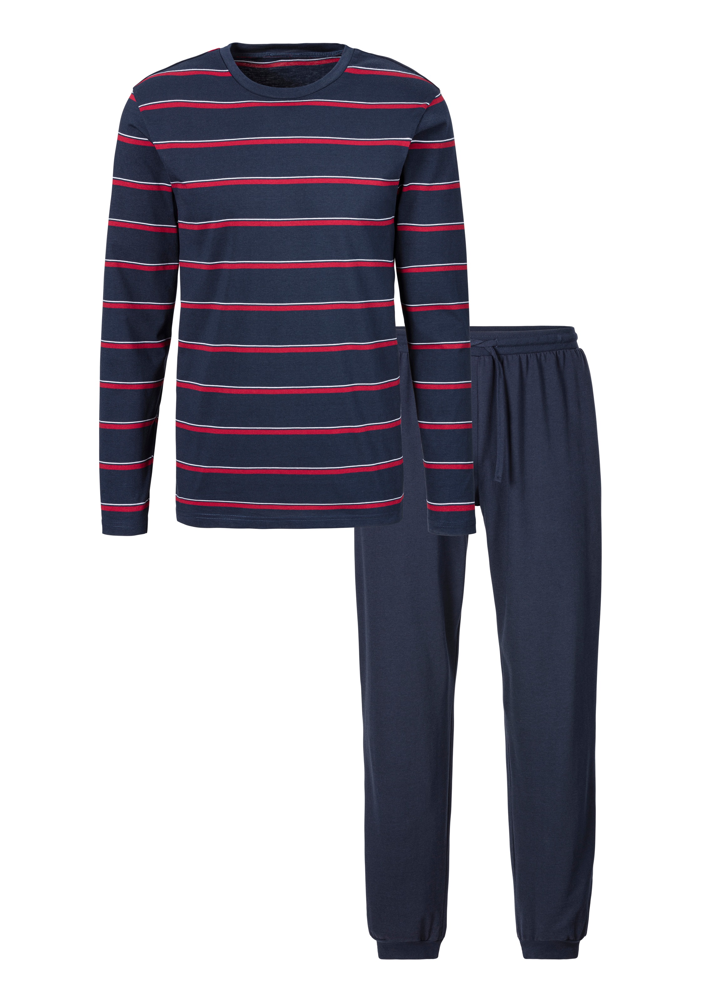 H.I.S Pyjama, (2 tlg., 1 Stück), Schlafanzug mit garngefärbten Streifen